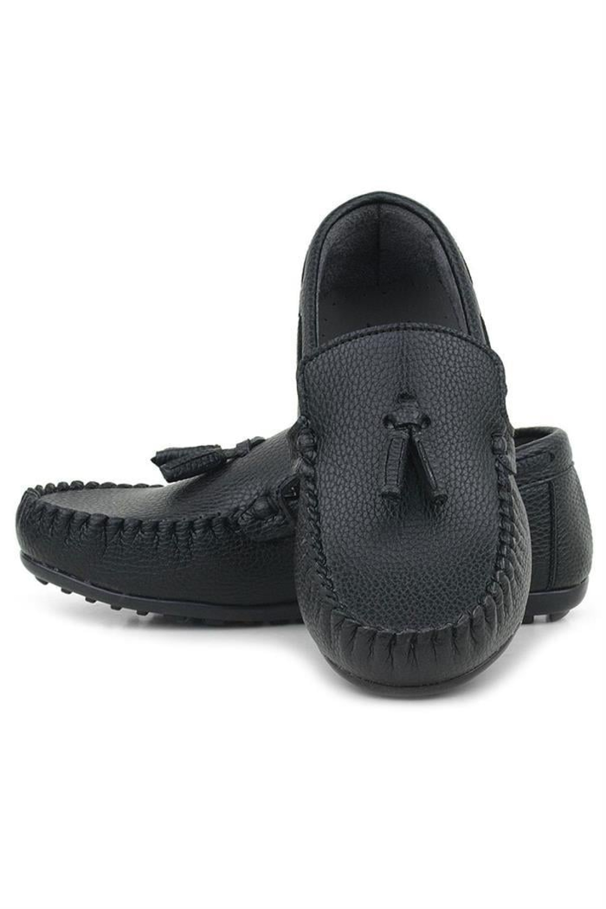 Siyah Cilt Erkek Çocuk Mokasen Ayakkabı - Görsel 8