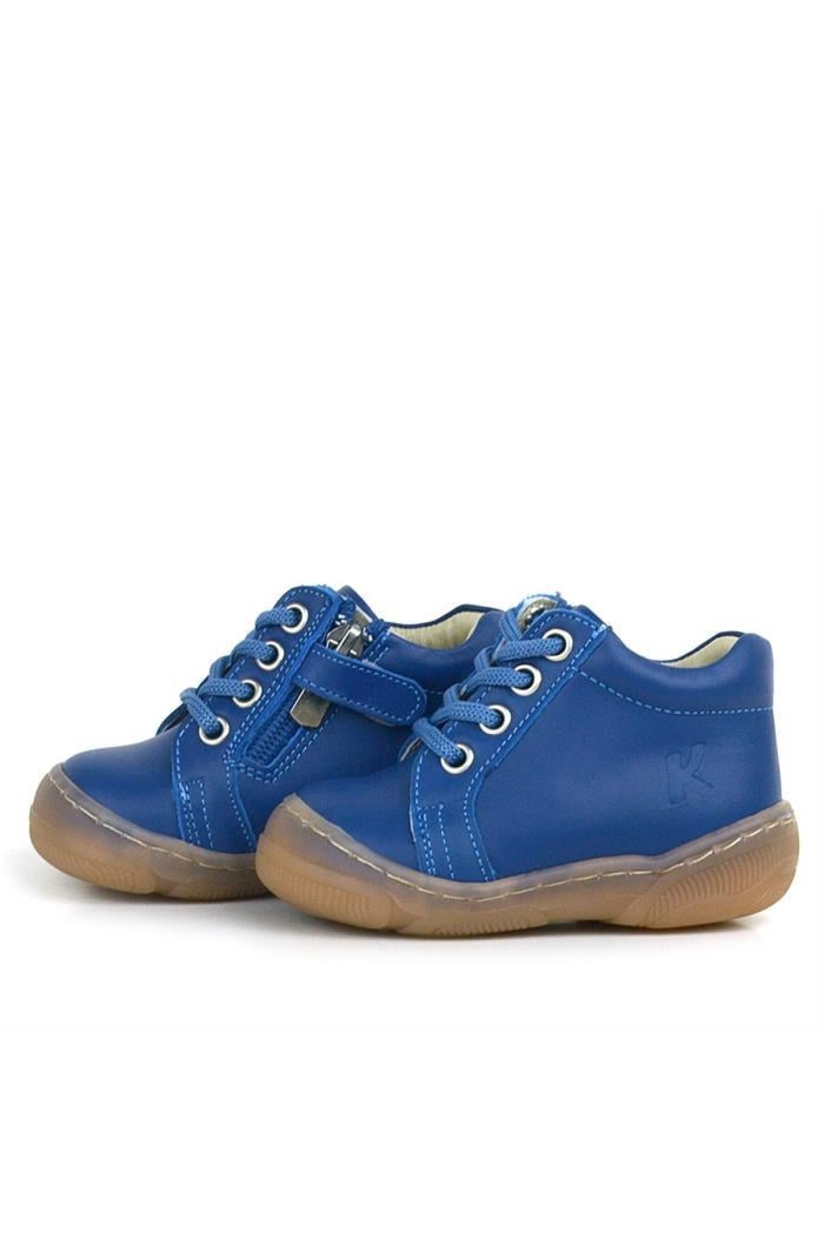 Anatomik Yumuşak Hakiki Deri Fermuarlı Lacivert Mavi Bebek Bot Ayakkabı - Görsel 6