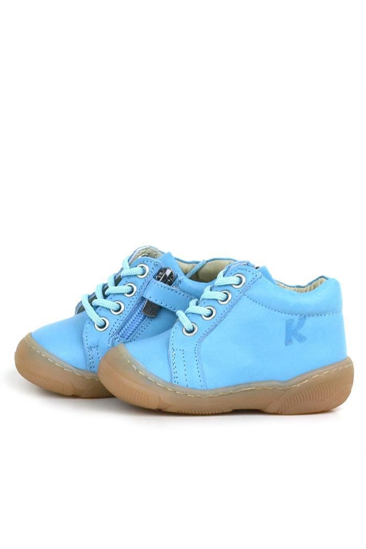 Anatomik Yumuşak Hakiki Deri Fermuarlı Mavi Bebek Bot Ayakkabı - Görsel 6