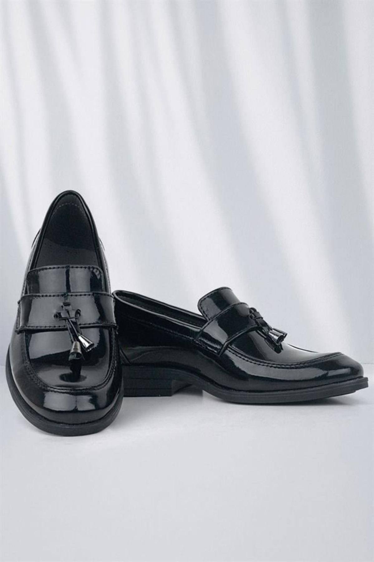 Loafer Siyah Rugan Erkek Klasik Çocuk Ayakkabı - Görsel 3