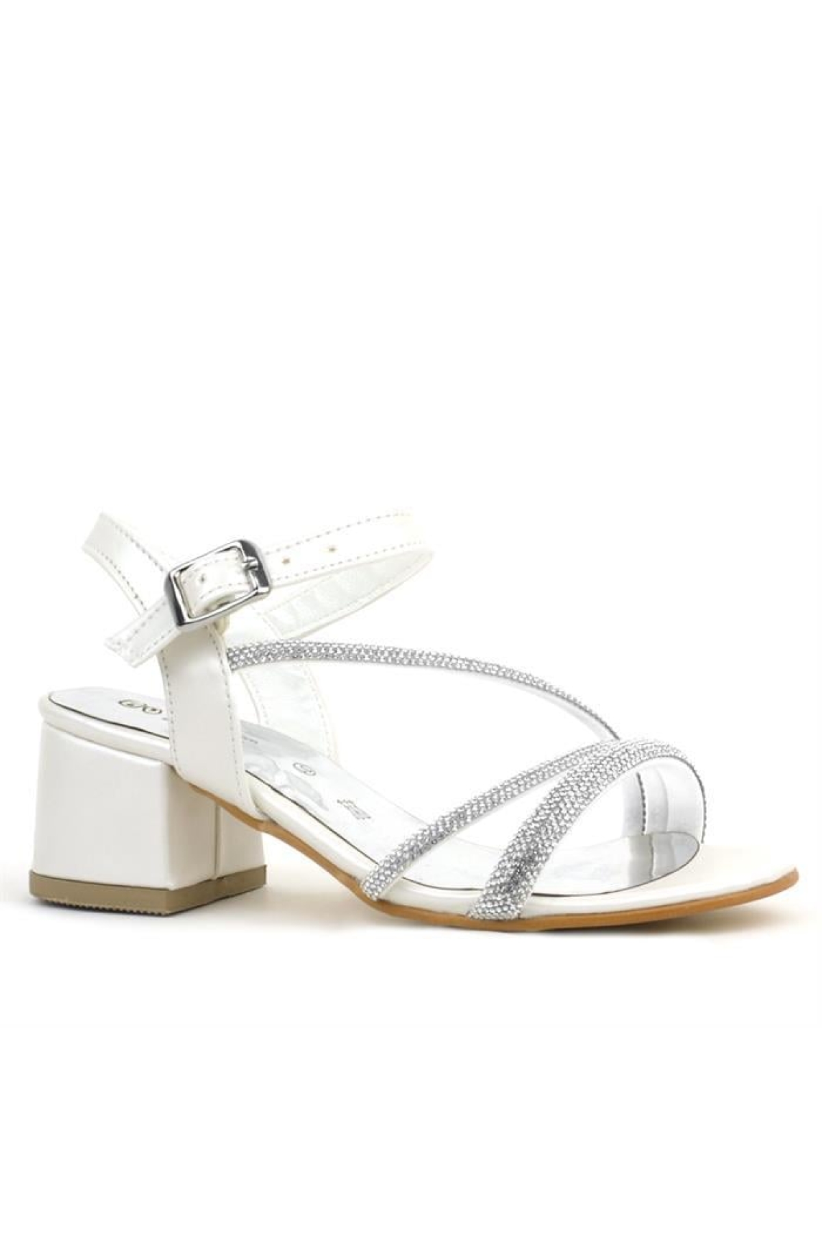 Tiana Sedef Taşlı Kız Çocuk Abiye Kalın Topuklu Ayakkabı - Görsel 2