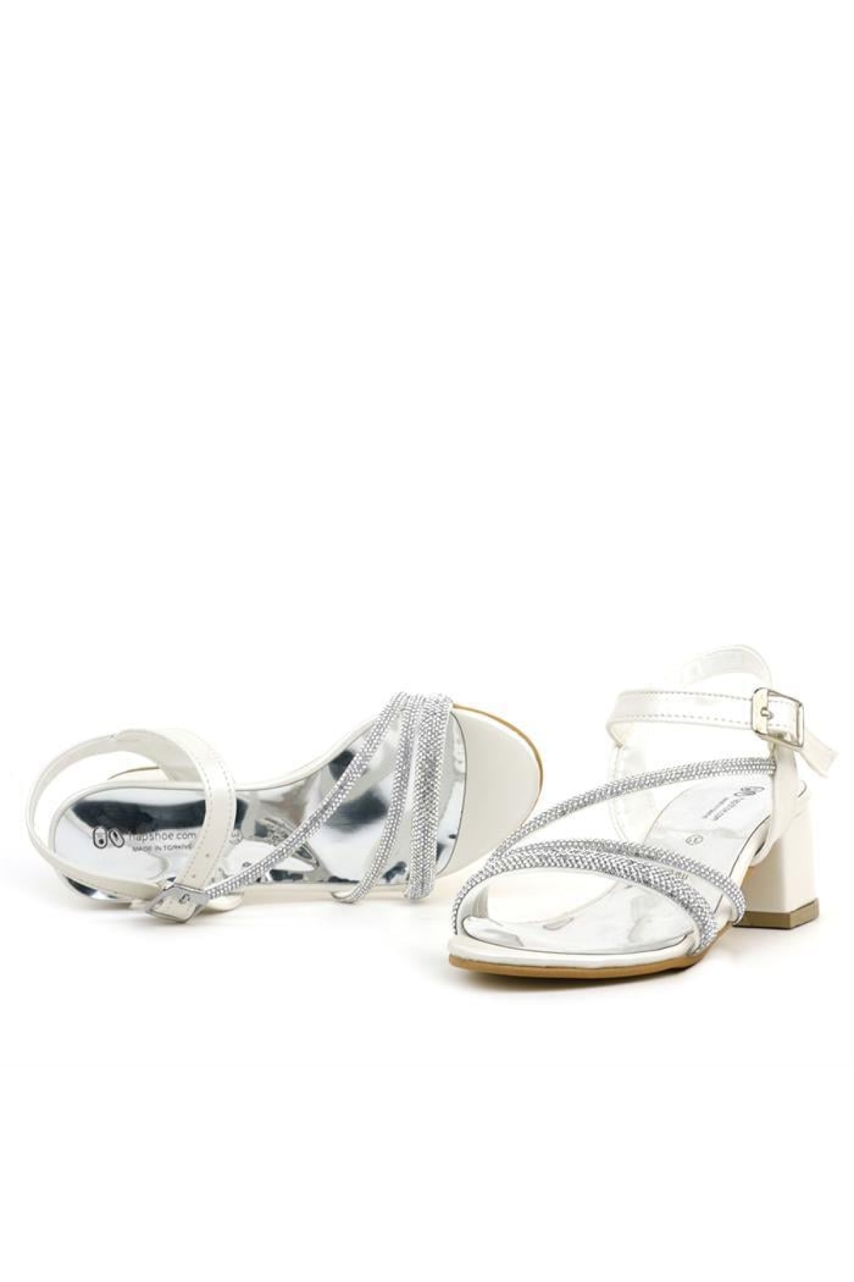 Tiana Sedef Taşlı Kız Çocuk Abiye Kalın Topuklu Ayakkabı - Görsel 8