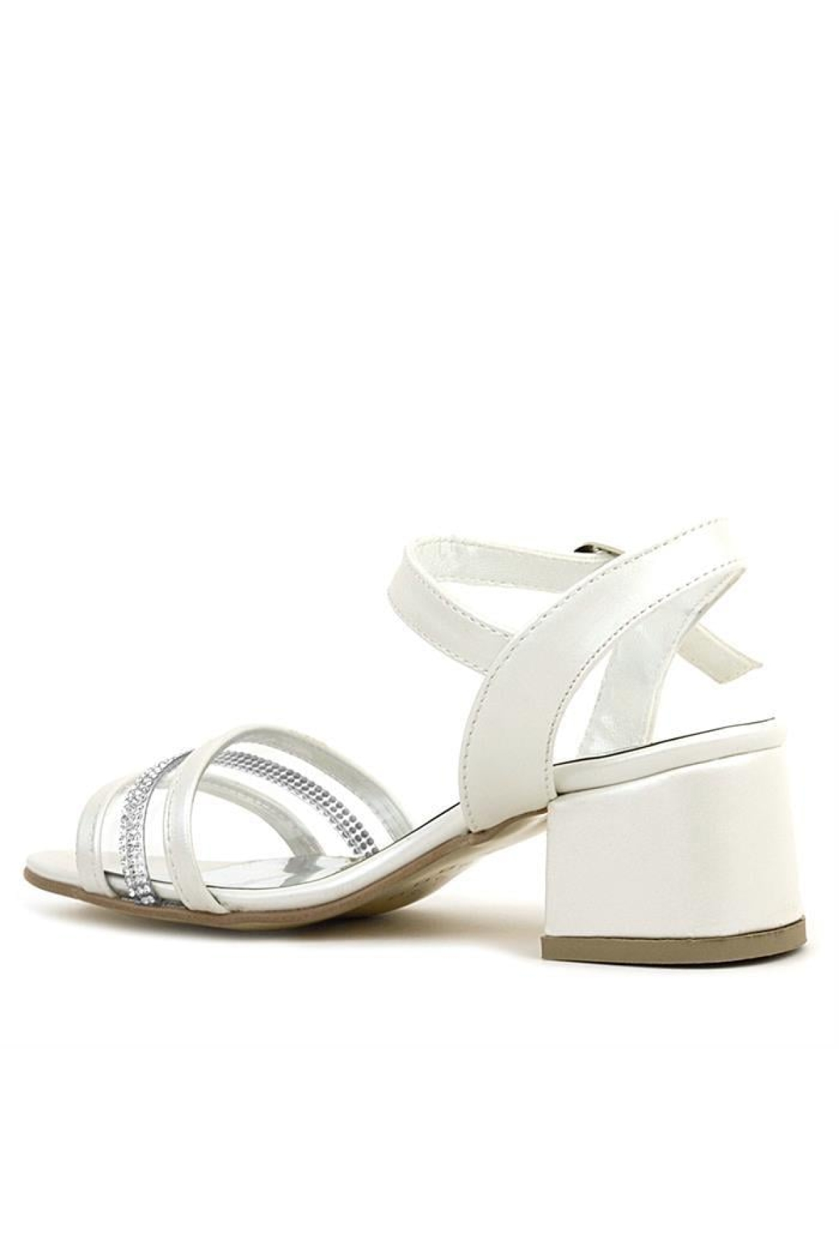 Sedef Rugan Taşlı Kalın Kız Çocuk Abiye Topuklu Ayakkabı - Görsel 5