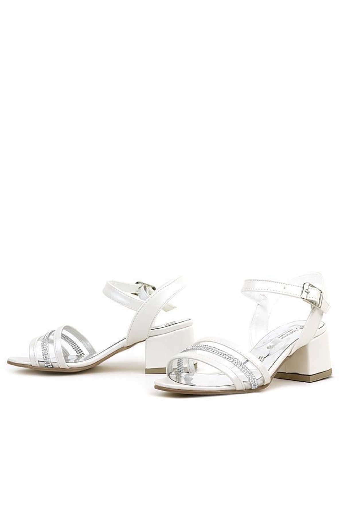 Sedef Rugan Taşlı Kalın Kız Çocuk Abiye Topuklu Ayakkabı - Görsel 7