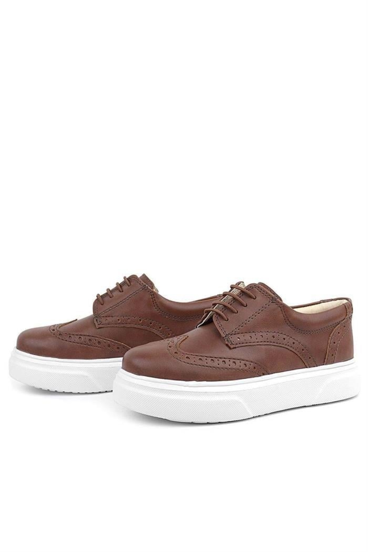 Taba Beyaz Taban Oxford Çocuk Klasik Ayakkabı - Görsel 6