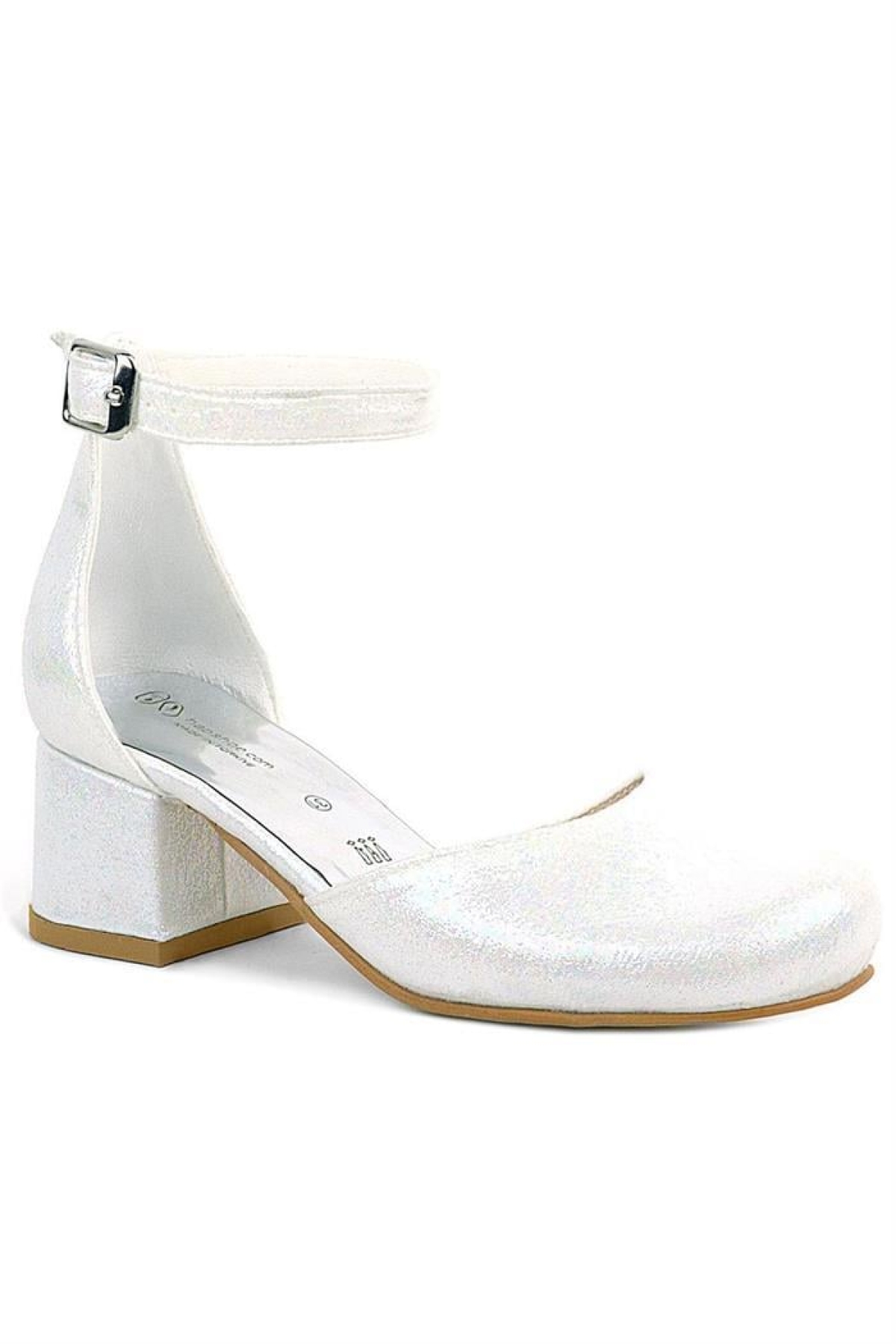 Merida Sedef Parlak Simli Kalın Topuklu Kız Çocuk Topuklu Ayakkabı - Görsel 2