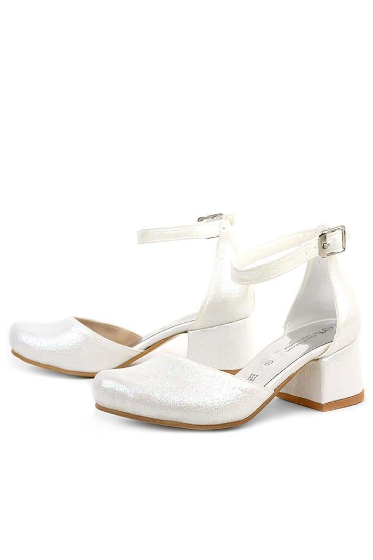 Merida Sedef Parlak Simli Kalın Topuklu Kız Çocuk Topuklu Ayakkabı - Görsel 7
