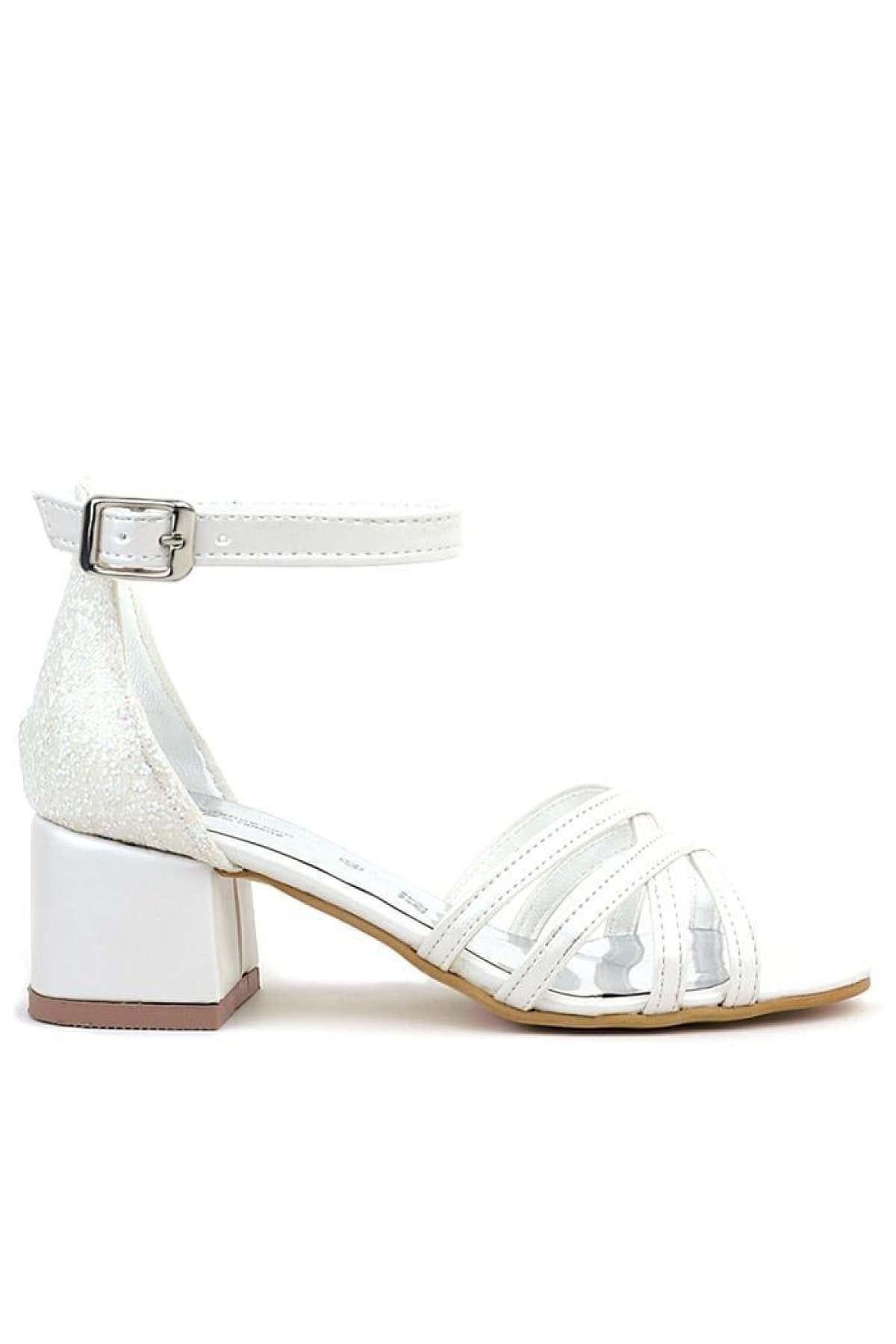 Belle Sedef Kalın Topuklu Kız Çocuk Abiye Ayakkabı - Görsel 3