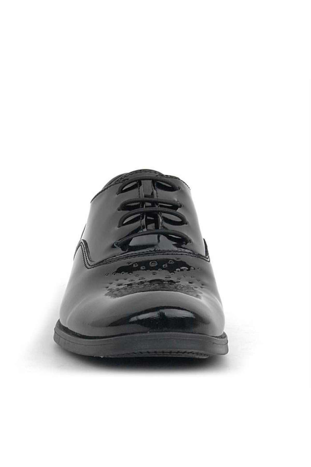 Smokin Siyah Rugan Desenli Bağcıklı Çocuk Klasik Ayakkabısı - Görsel 5