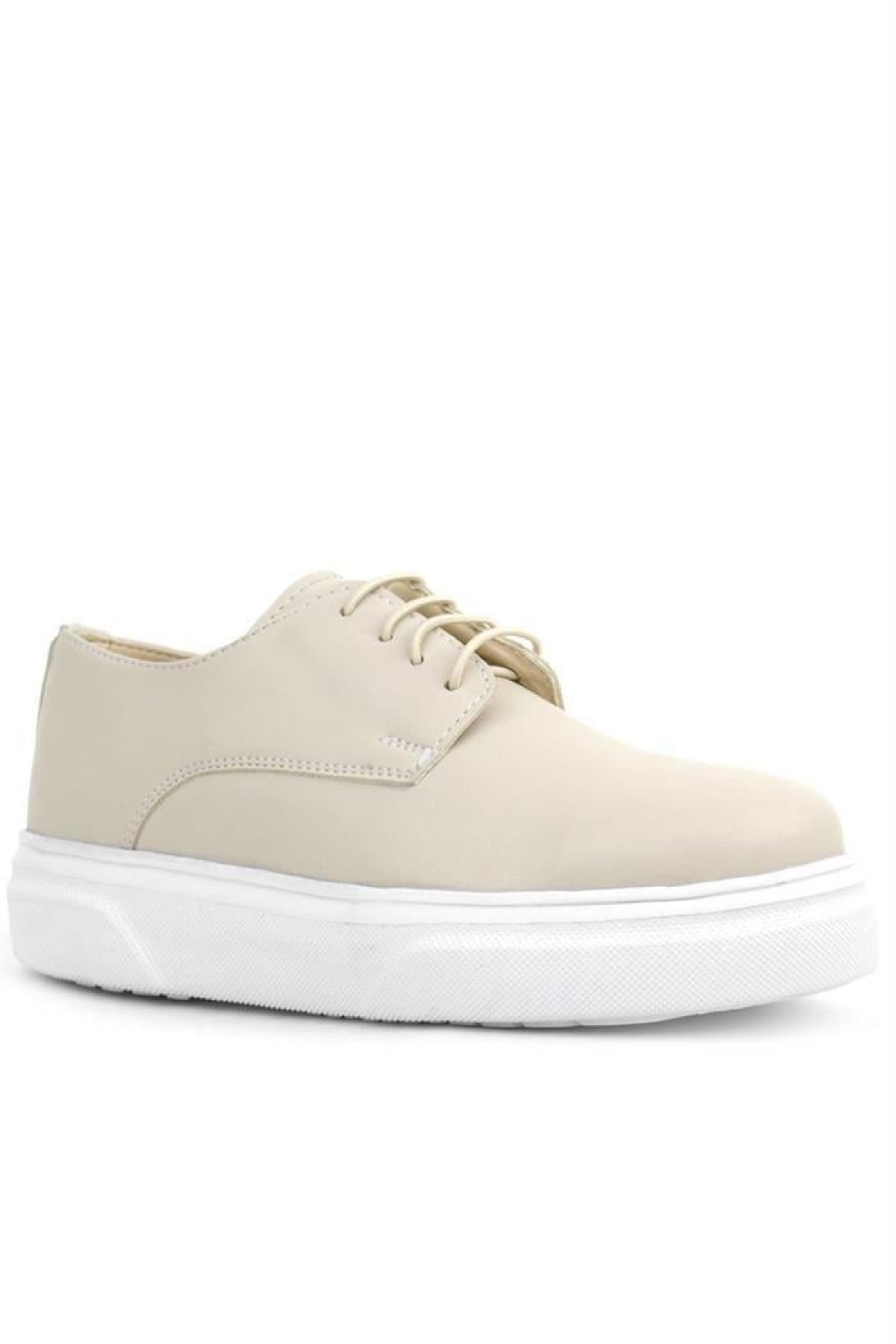 Derby Krem Cilt Yüksek Taban Çocuk Klasik Ayakkabı - Görsel 3