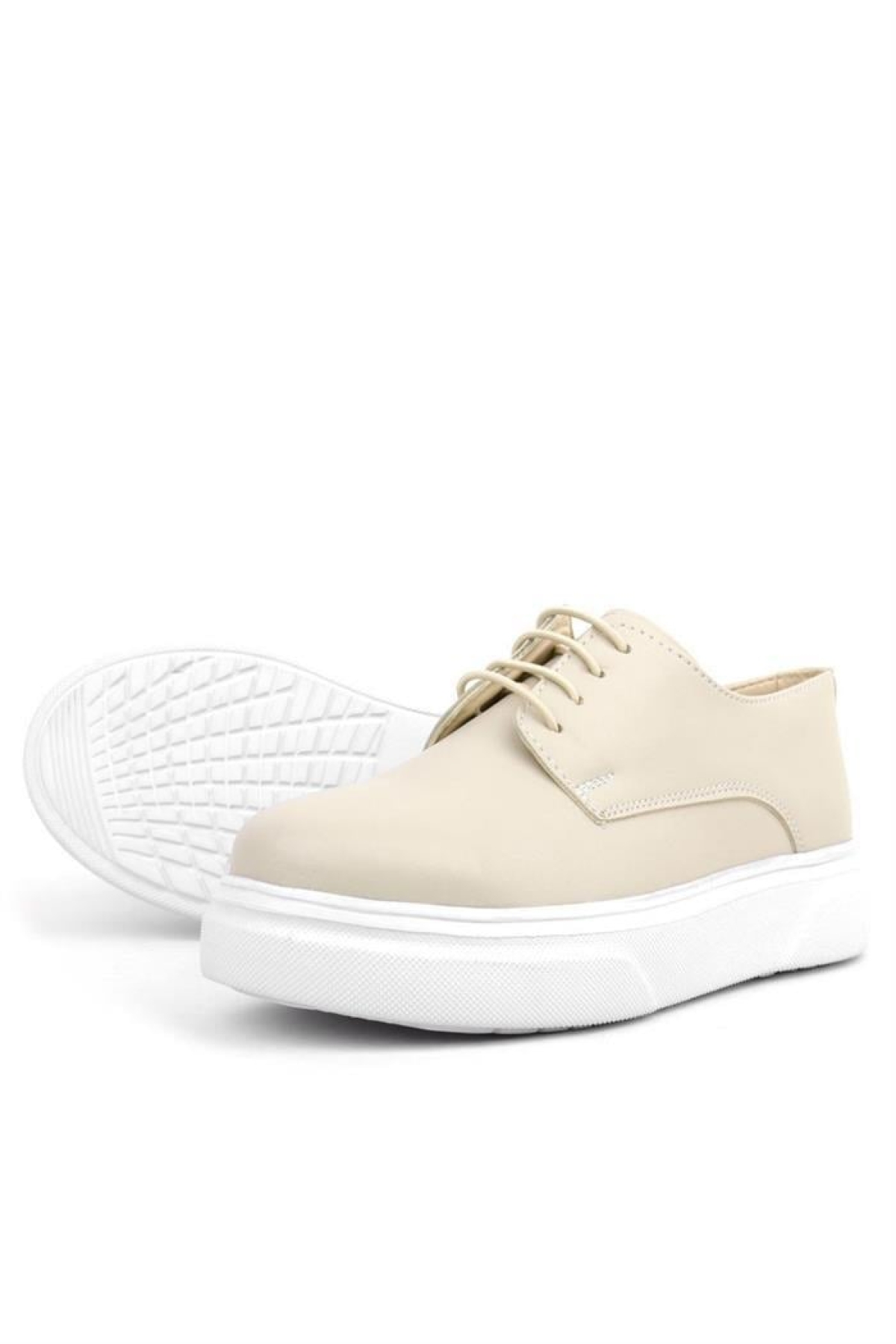 Derby Krem Cilt Yüksek Taban Çocuk Klasik Ayakkabı - Görsel 7