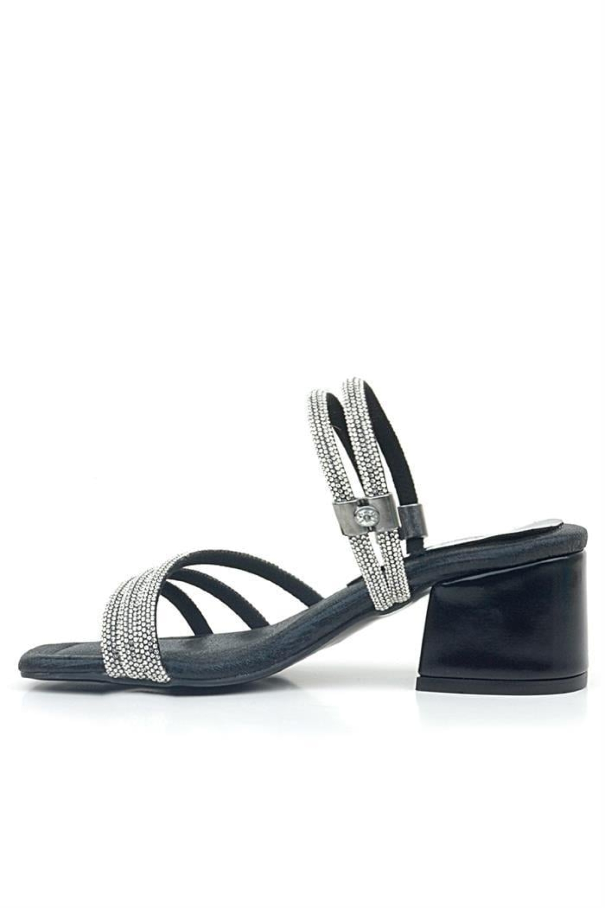 Judy Siyah Taşlı Kız Çocuk Topuklu Terlik Ayakkabı - Görsel 5