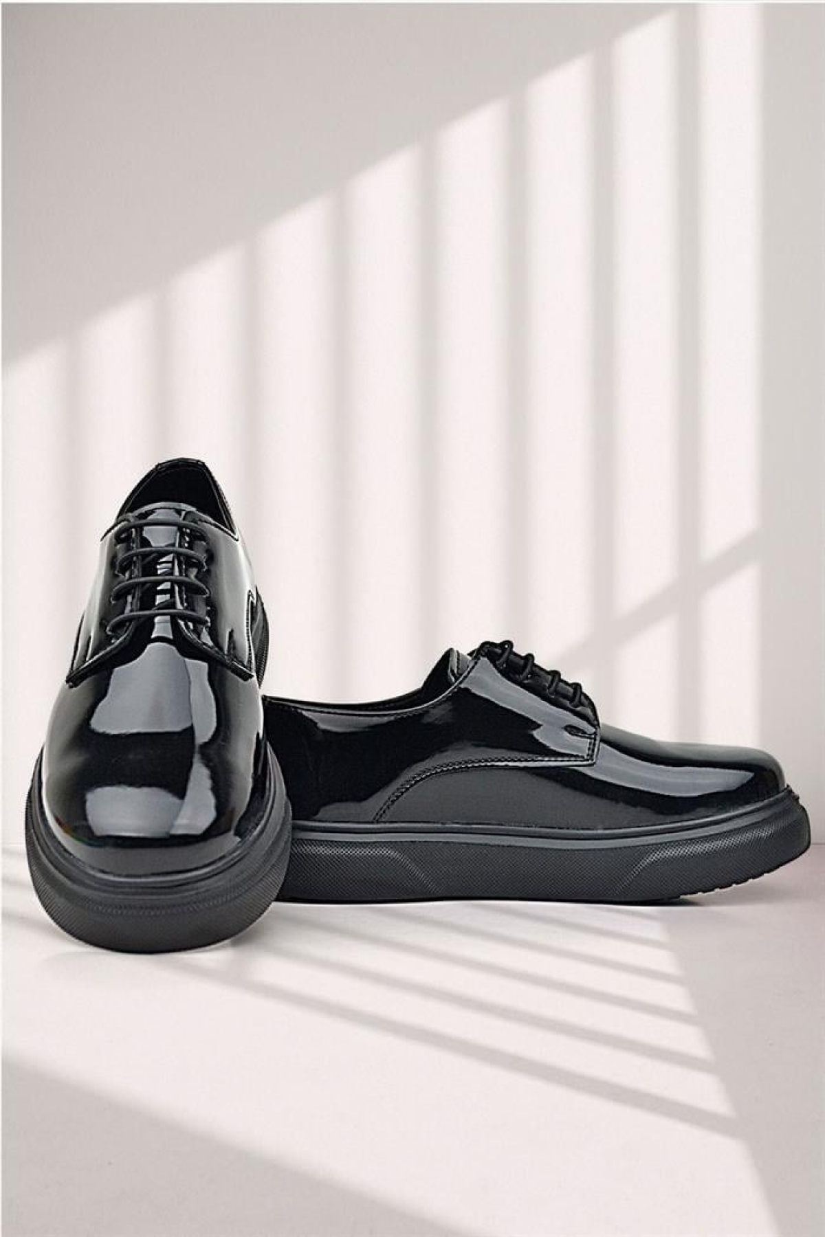 Derby Siyah Rugan Siyah Taban Çocuk Klasik Ayakkabı - Görsel 3