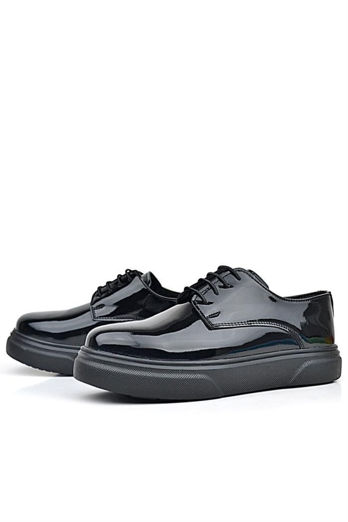 Derby Siyah Rugan Siyah Taban Çocuk Klasik Ayakkabı - Görsel 6