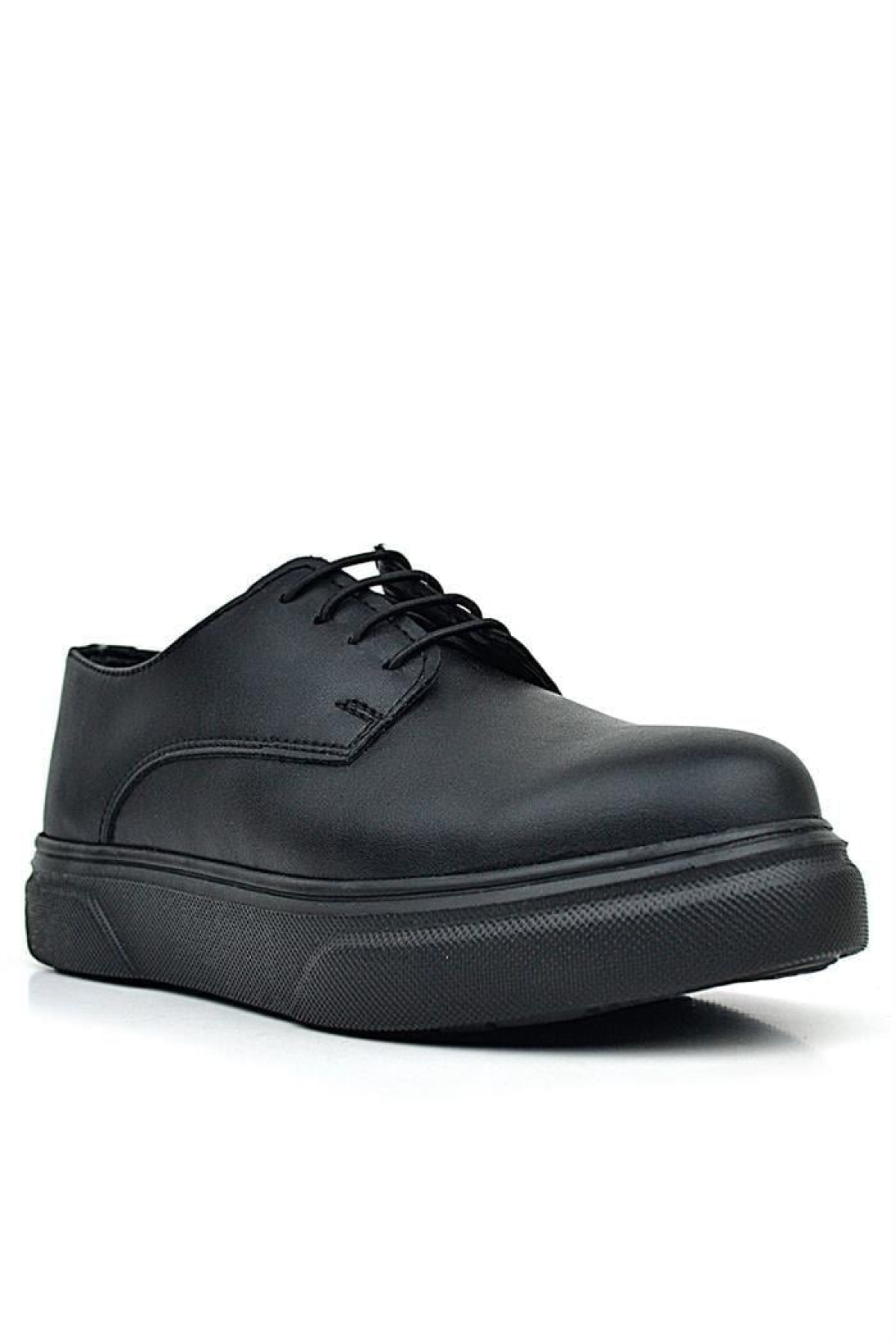 Derby Siyah Mat Siyah Taban Çocuk Klasik Ayakkabı - Görsel 2