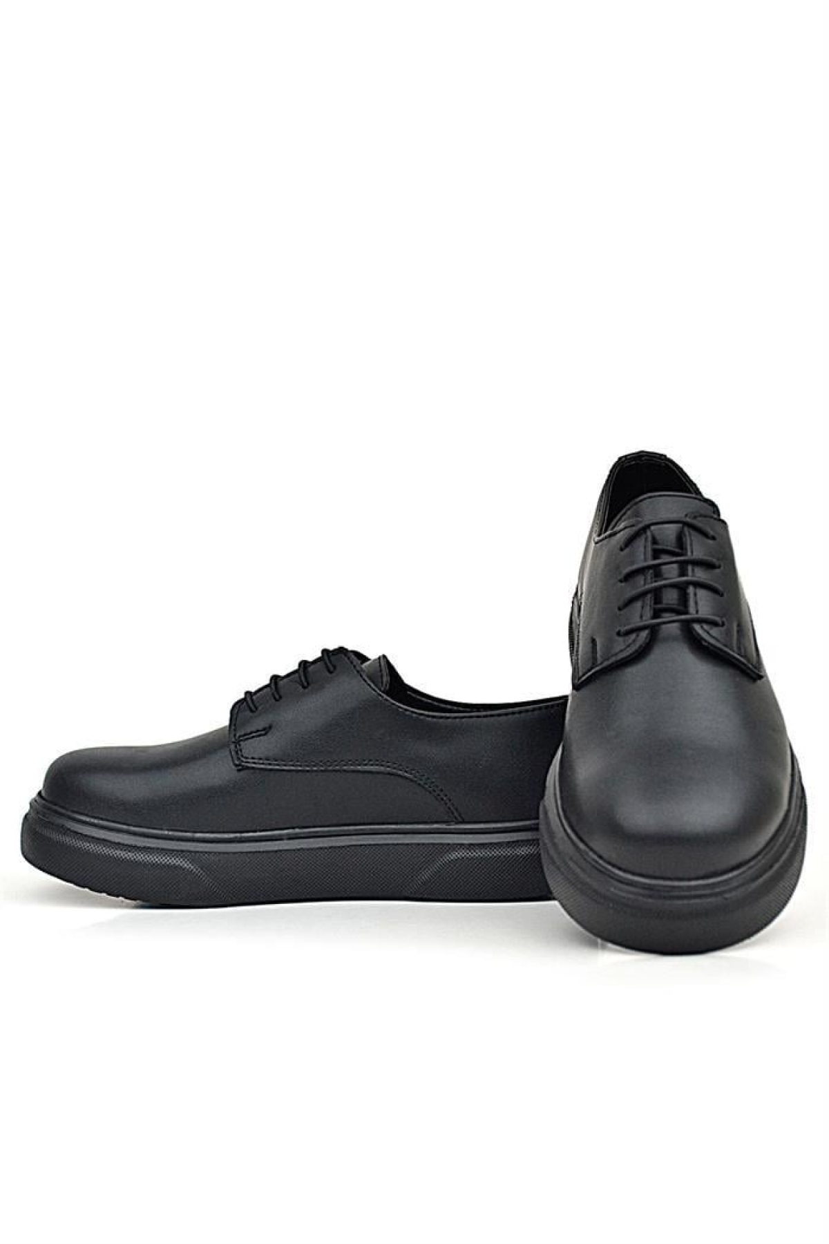 Derby Siyah Mat Siyah Taban Çocuk Klasik Ayakkabı - Görsel 8