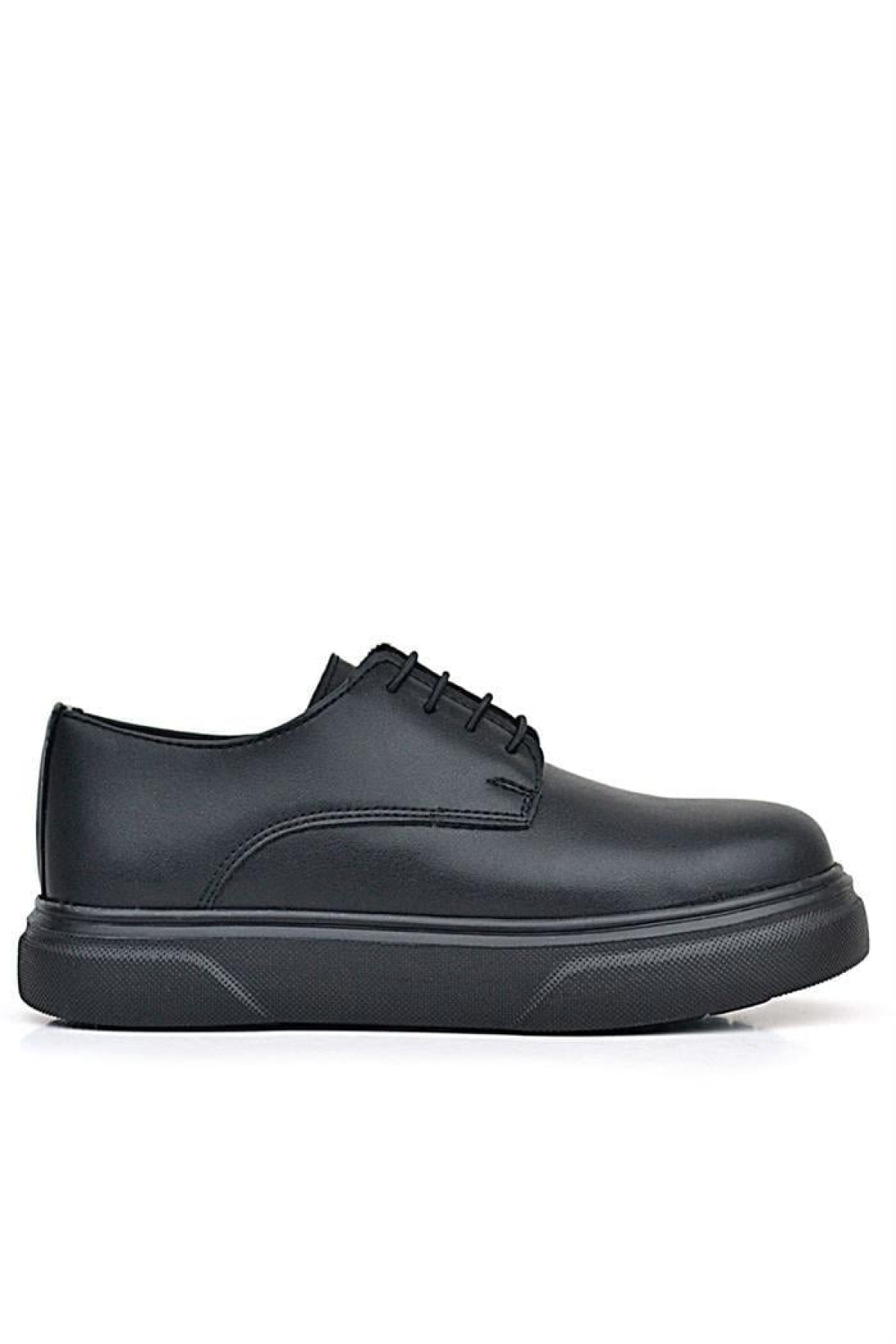 Derby Siyah Mat Siyah Taban Çocuk Klasik Ayakkabı - Görsel 11