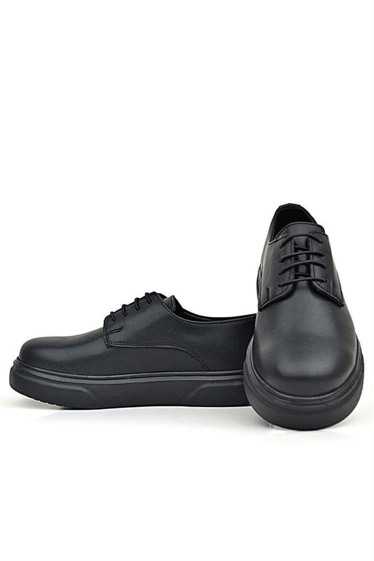 Derby Siyah Mat Siyah Taban Çocuk Klasik Ayakkabı - Görsel 15