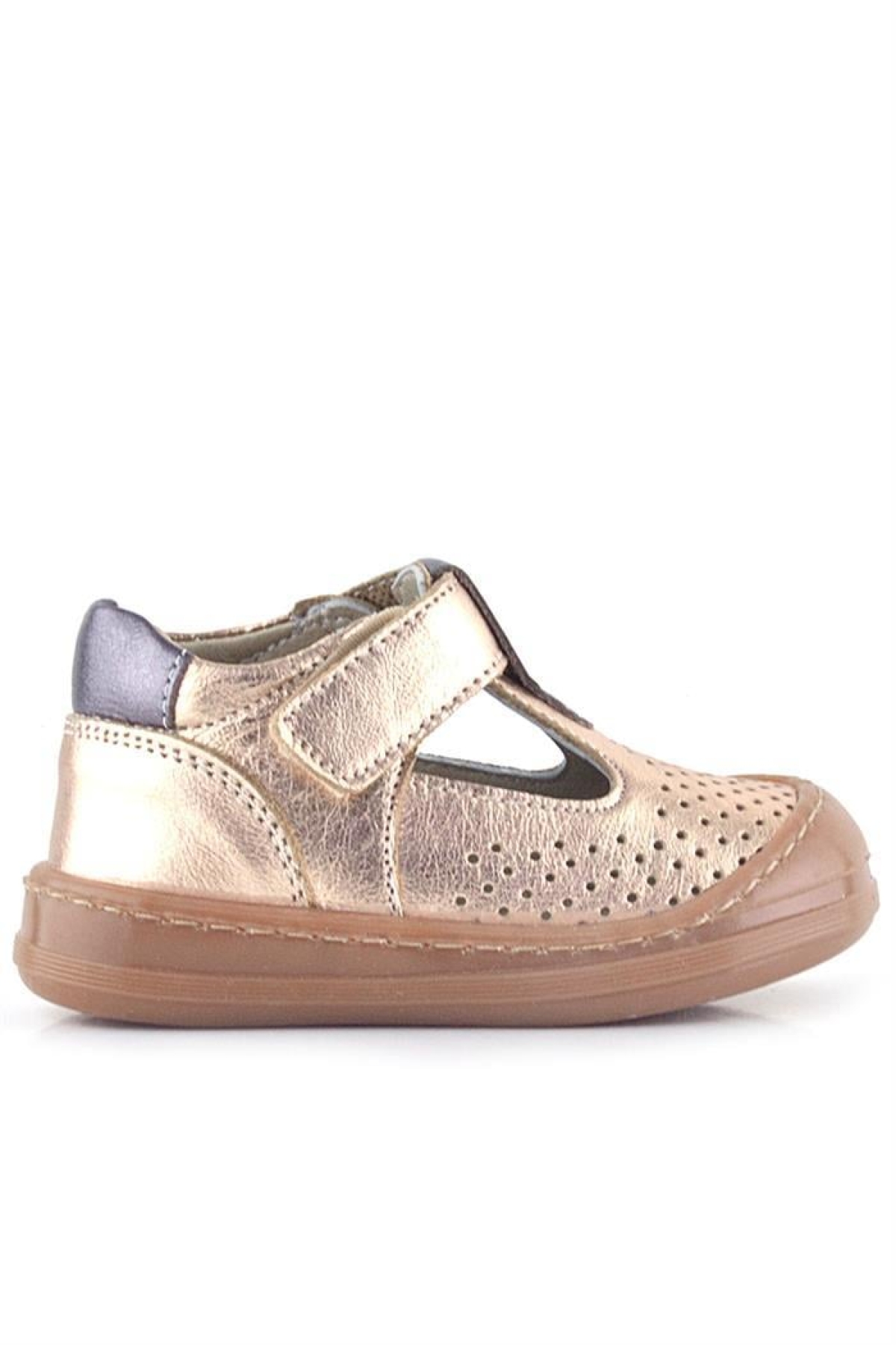 Shaun Hakiki Deri Bakır Cırtlı Anatomik Kız Bebek Sandalet - Görsel 3