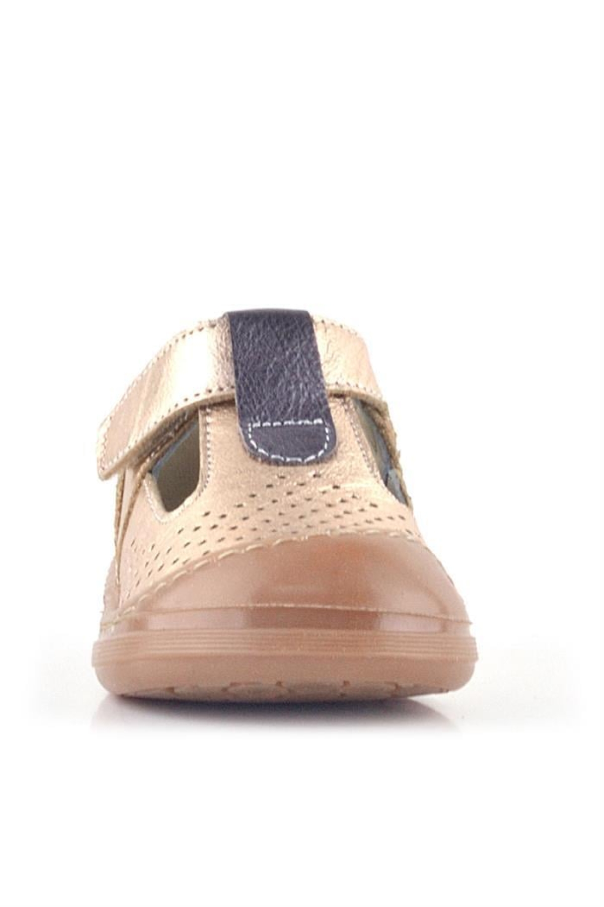 Shaun Hakiki Deri Bakır Cırtlı Anatomik Kız Bebek Sandalet - Görsel 4