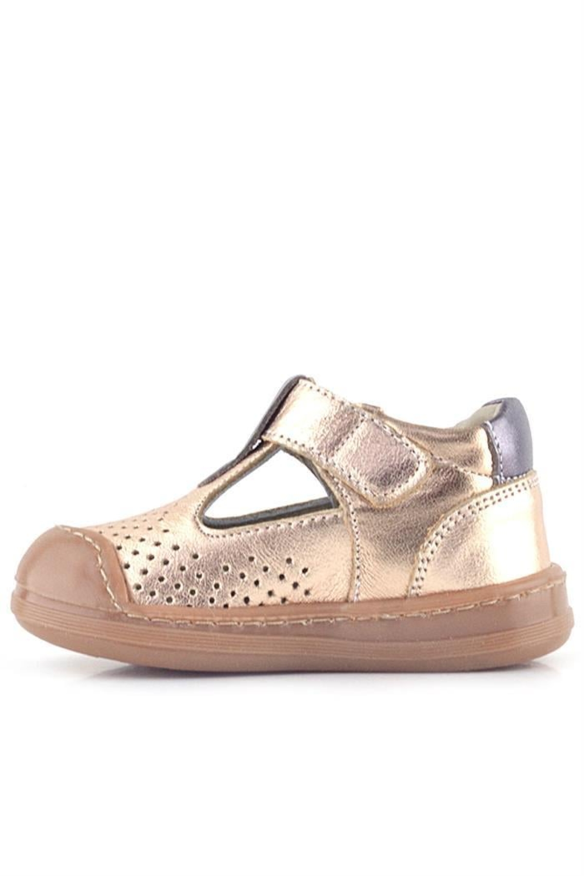 Shaun Hakiki Deri Bakır Cırtlı Anatomik Kız Bebek Sandalet - Görsel 5