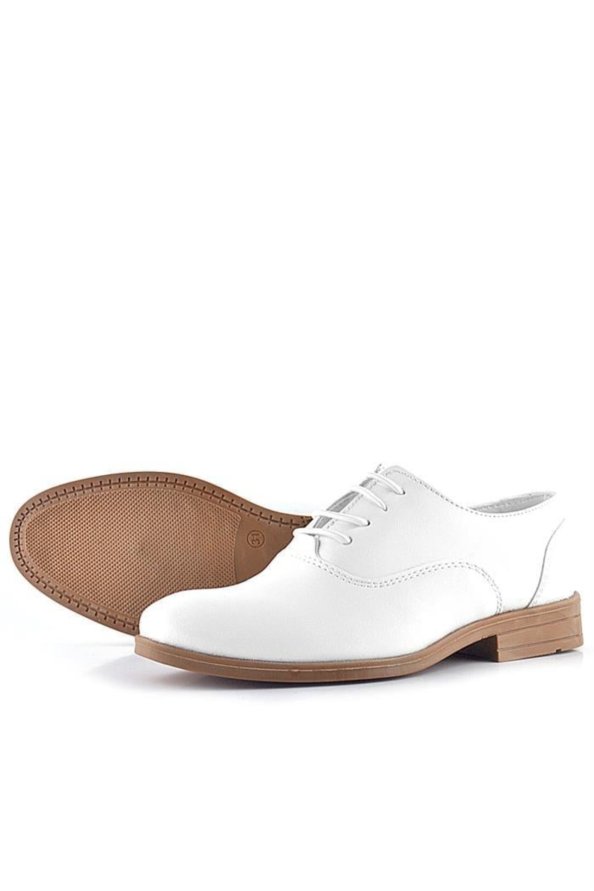 Smokin Beyaz Cilt Bağcıklı Çocuk Klasik Ayakkabısı - Görsel 8