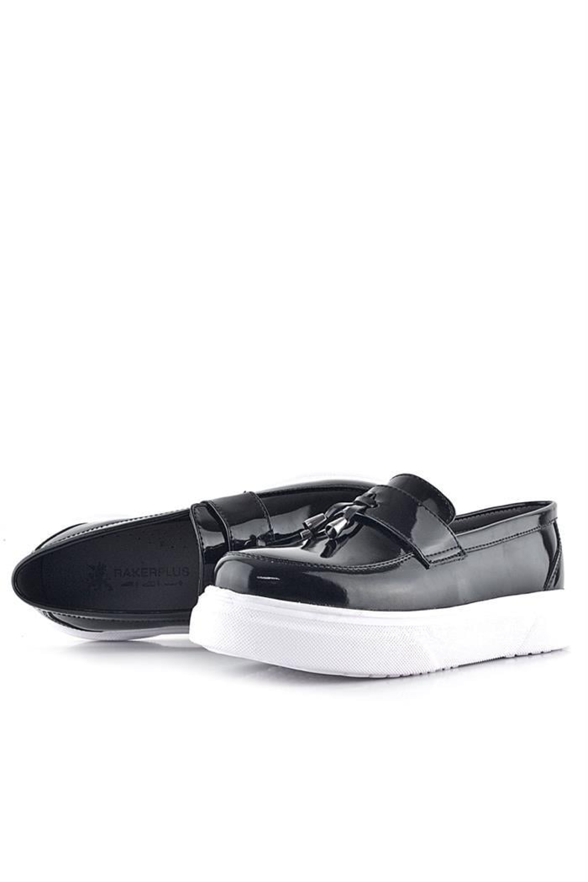 Siyah Rugan Beyaz Taban Loafer Klasik Çocuk Ayakkabısı - Görsel 10