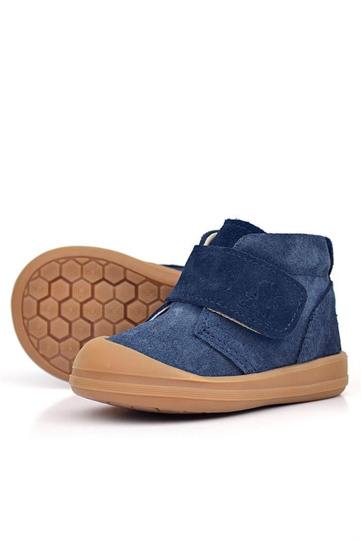 Yoohoo Hakiki Deri Koyu Lacivert Cırtlı Unisex Bebek Bot - Görsel 7
