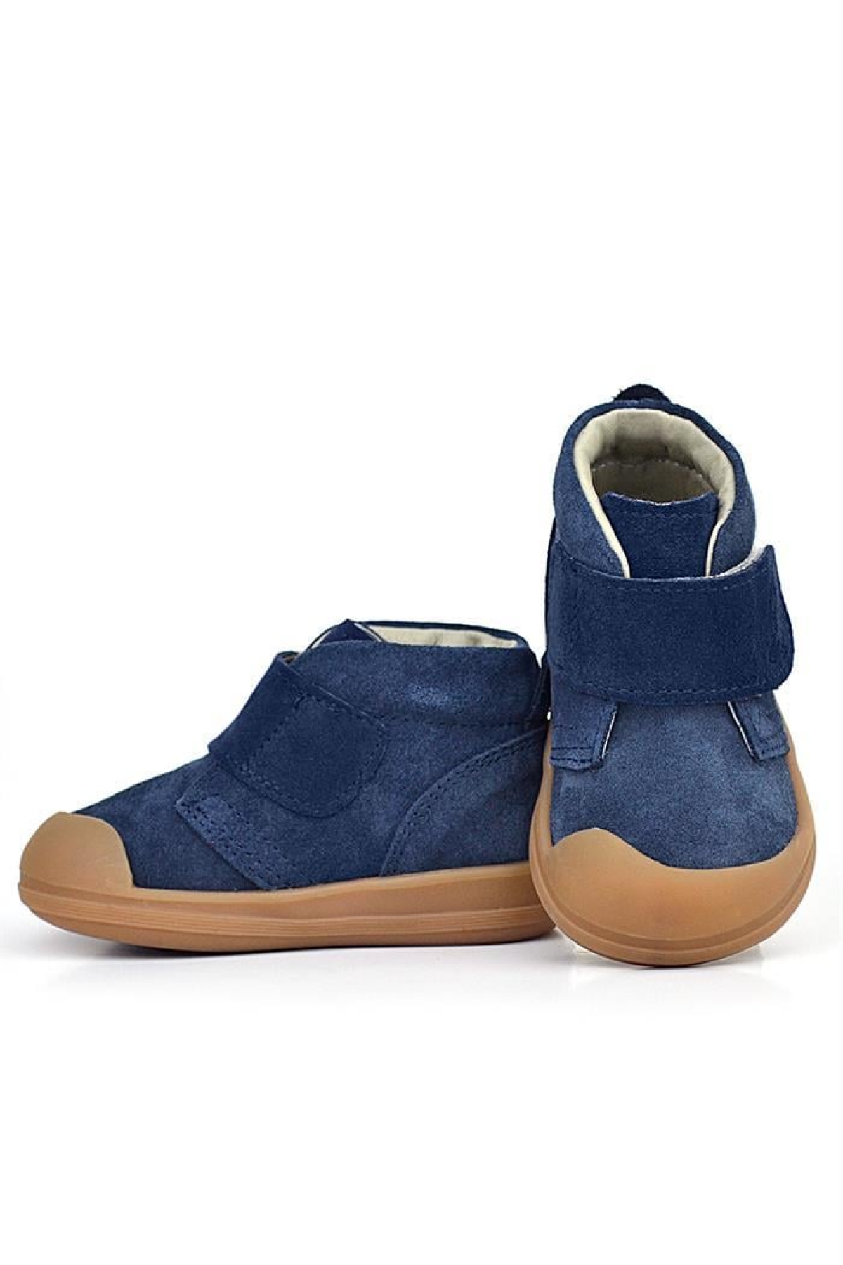 Yoohoo Hakiki Deri Koyu Lacivert Cırtlı Unisex Bebek Bot - Görsel 8