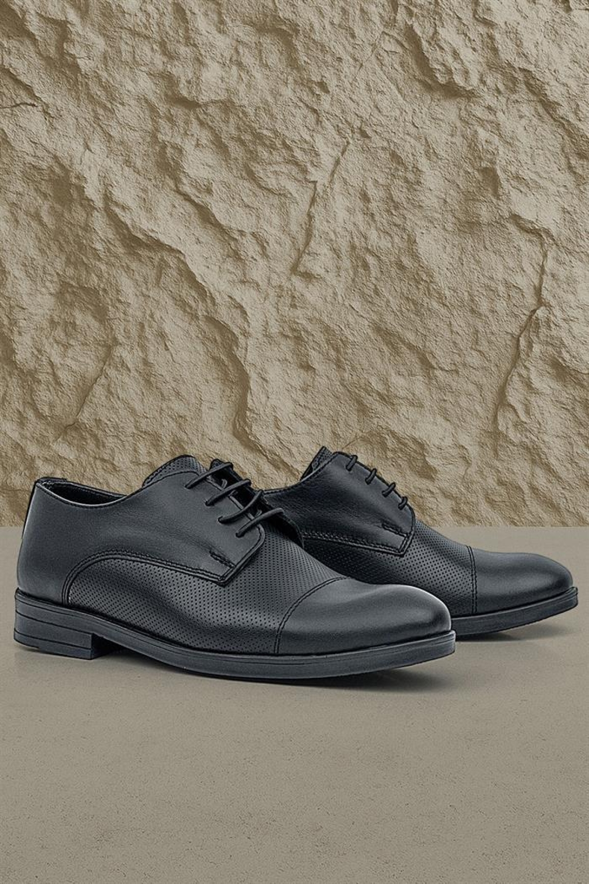 Siyah Mat Bağcıklı Oxford Çocuk Klasik Ayakkabı - Görsel 2