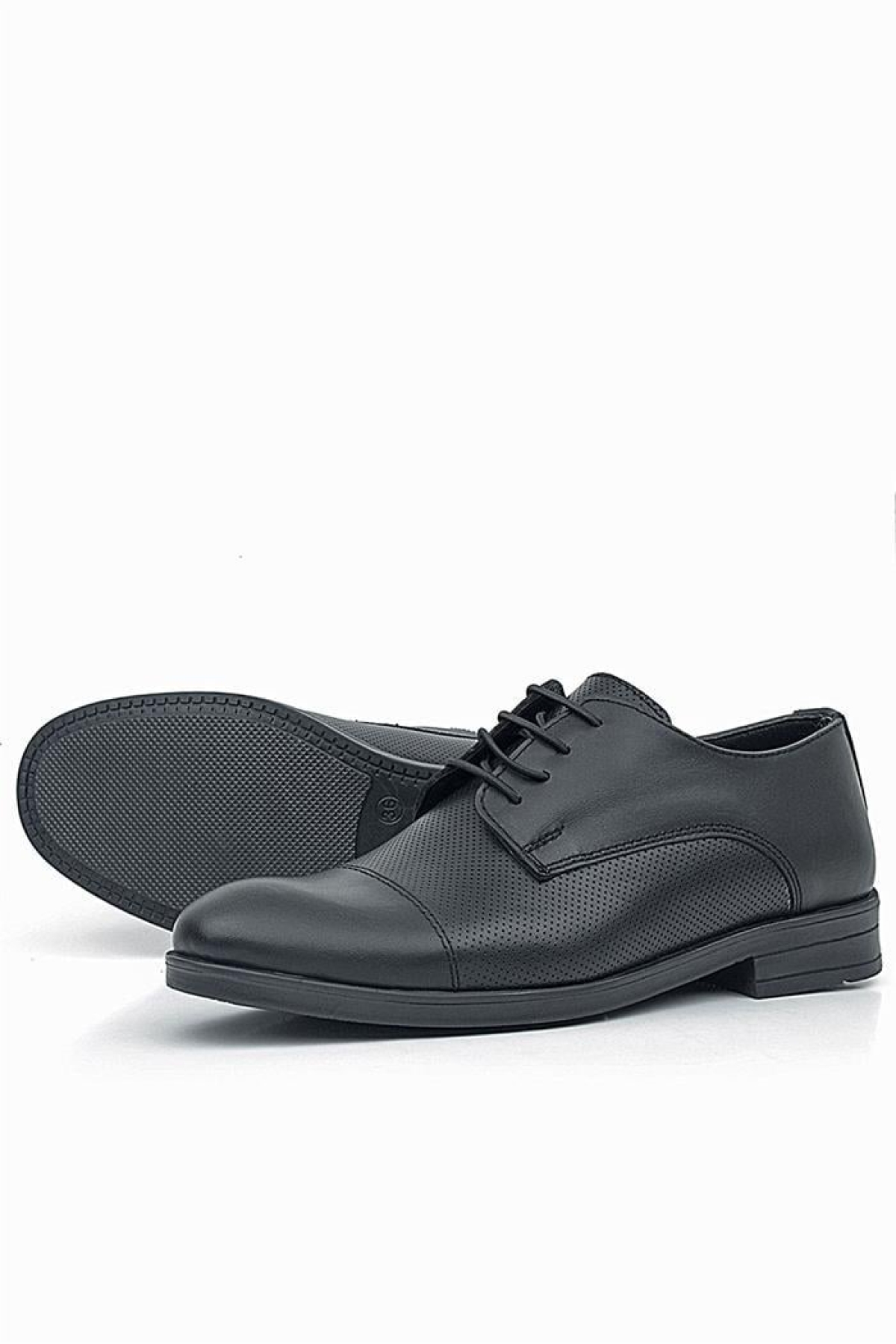 Siyah Mat Bağcıklı Oxford Çocuk Klasik Ayakkabı - Görsel 7