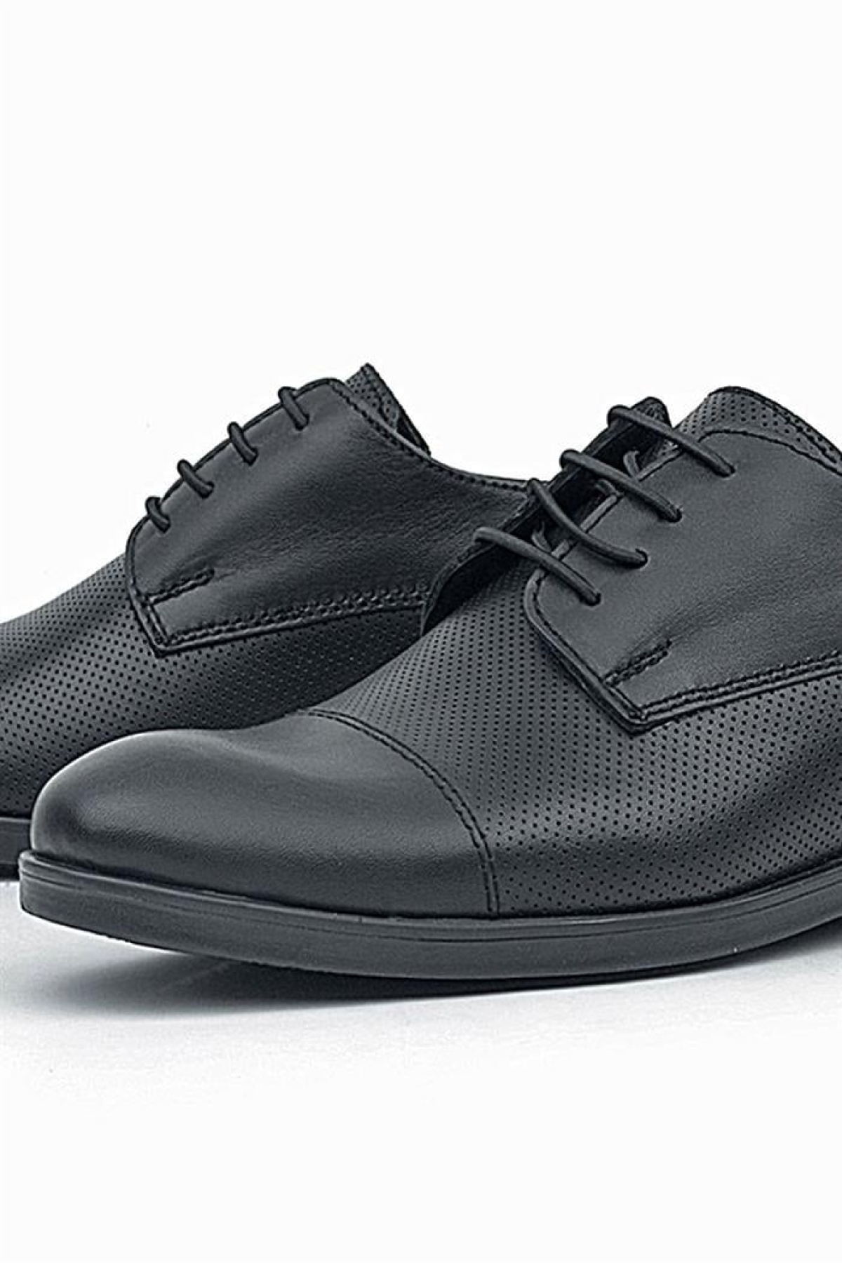 Siyah Mat Bağcıklı Oxford Çocuk Klasik Ayakkabı - Görsel 9