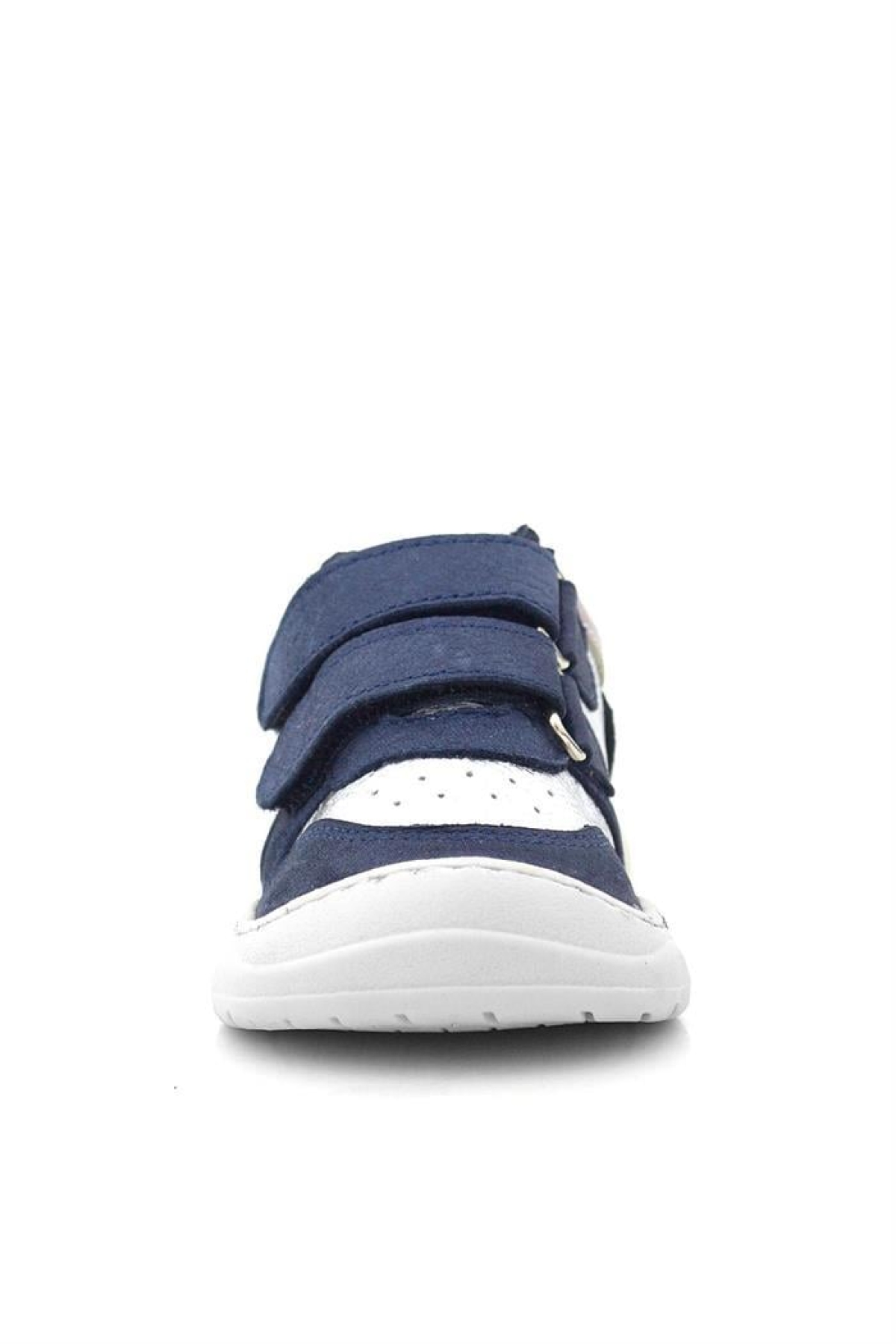 Schaggy Hakiki Deri Simli Lacivert Gümüş Bebek Spor Ayakkabı - Görsel 6