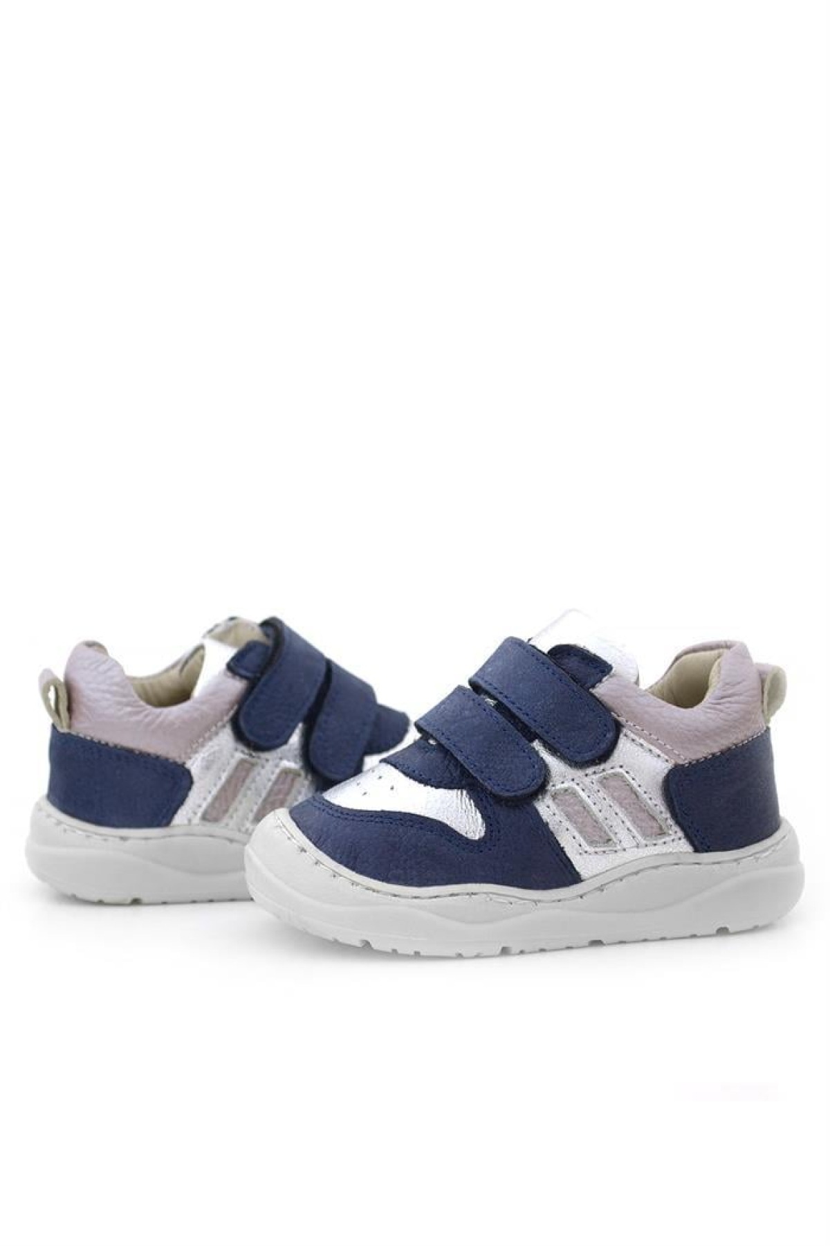 Schaggy Hakiki Deri Simli Lacivert Gümüş Bebek Spor Ayakkabı - Görsel 10