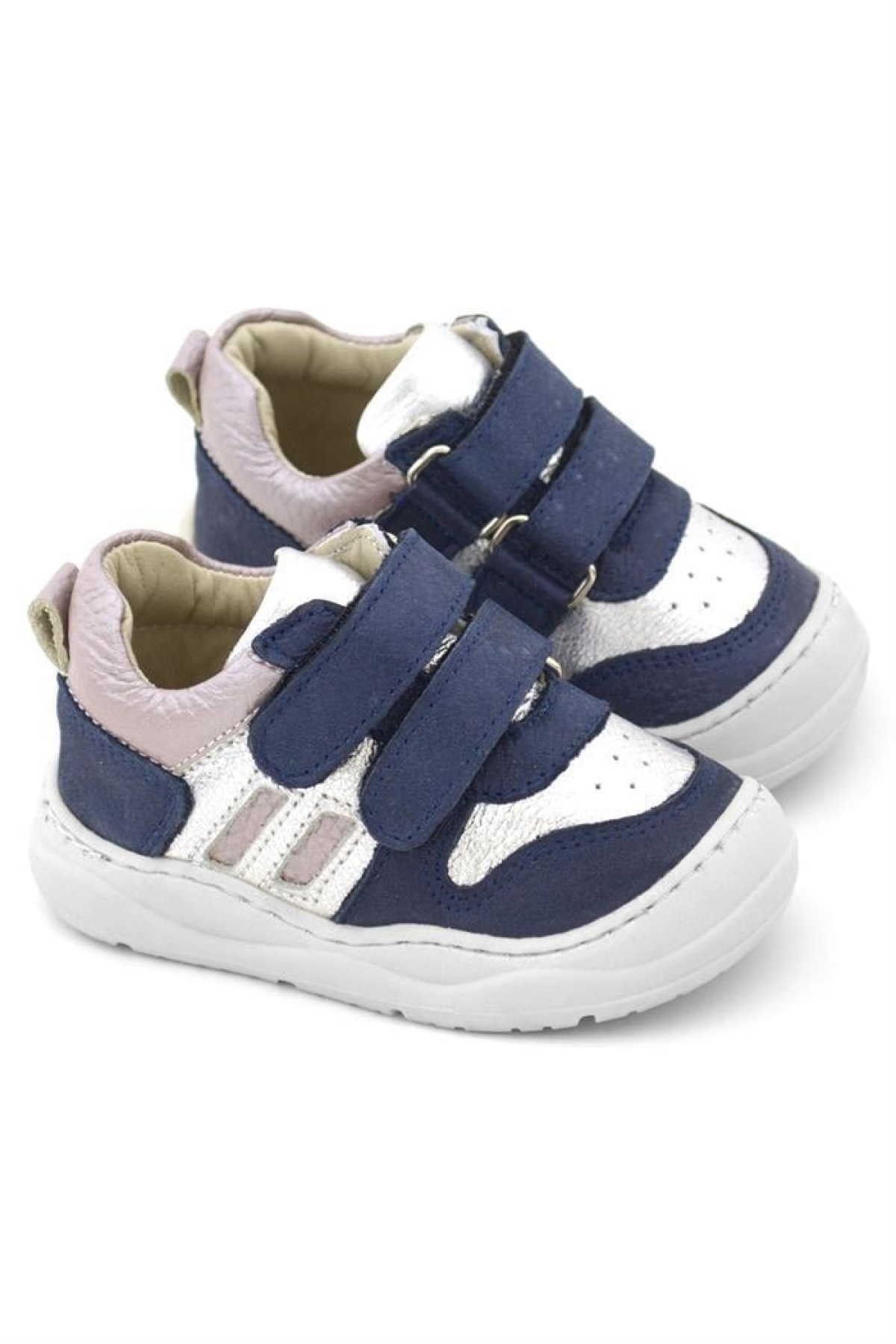Schaggy Hakiki Deri Simli Lacivert Gümüş Bebek Spor Ayakkabı - Görsel 11