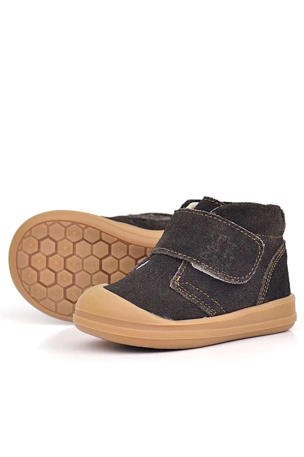 Yoohoo Hakiki Deri Kahverengi Cırtlı Unisex Bebek Bot - Görsel 6