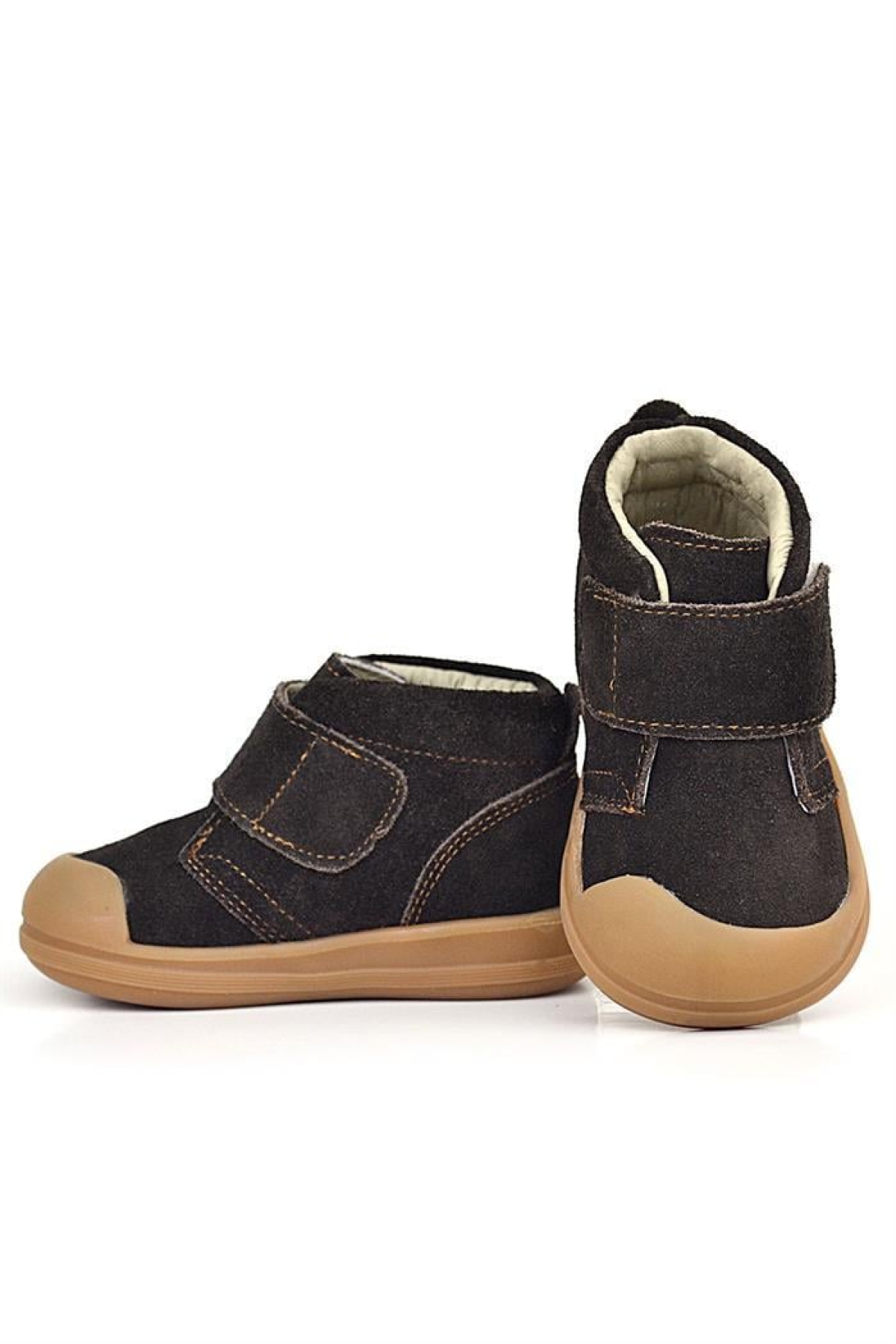 Yoohoo Hakiki Deri Kahverengi Cırtlı Unisex Bebek Bot - Görsel 7