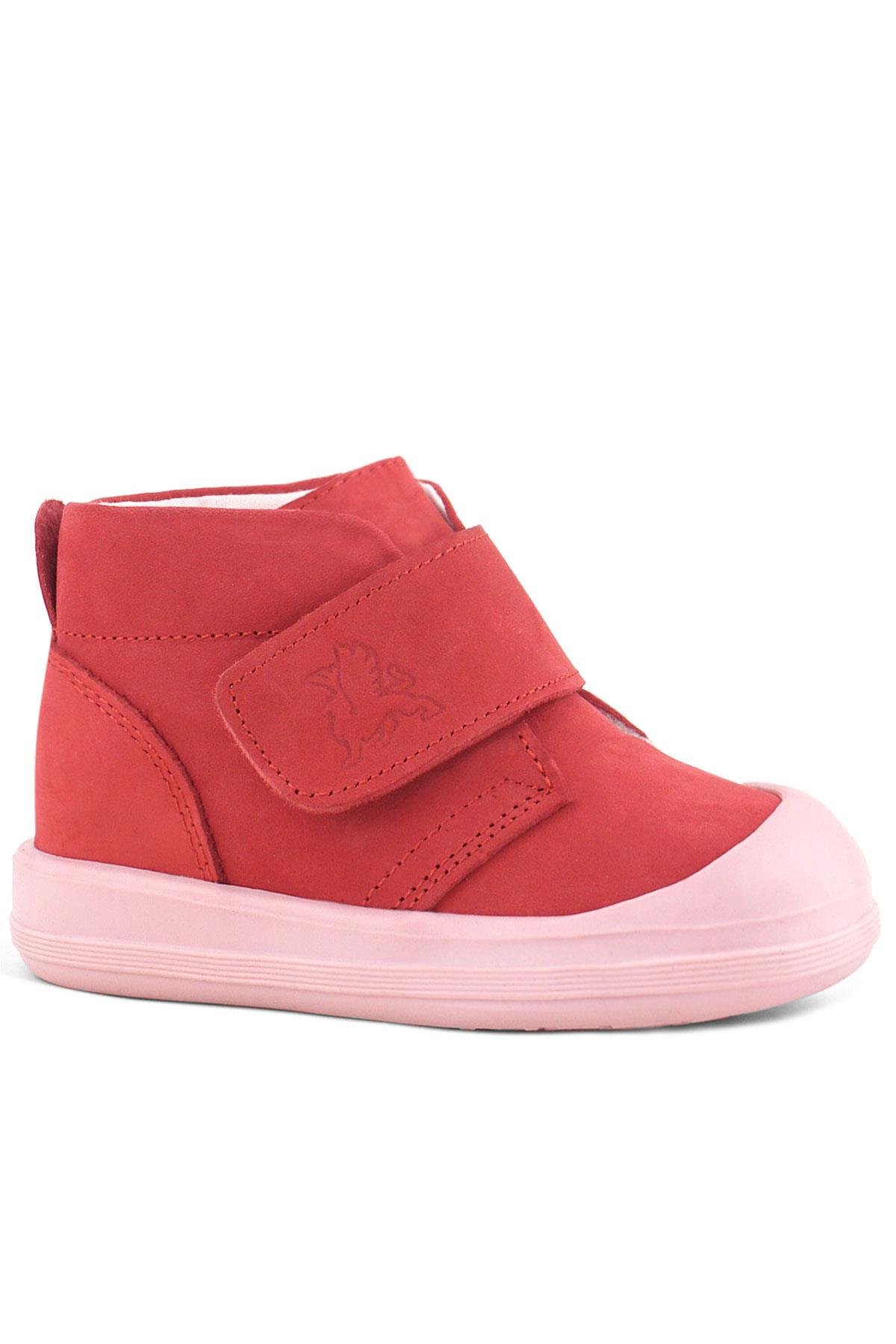 Yoohoo Hakiki Deri Nar Çiçeği Pembe Cırtlı Kız Bebek Bot - Görsel 2