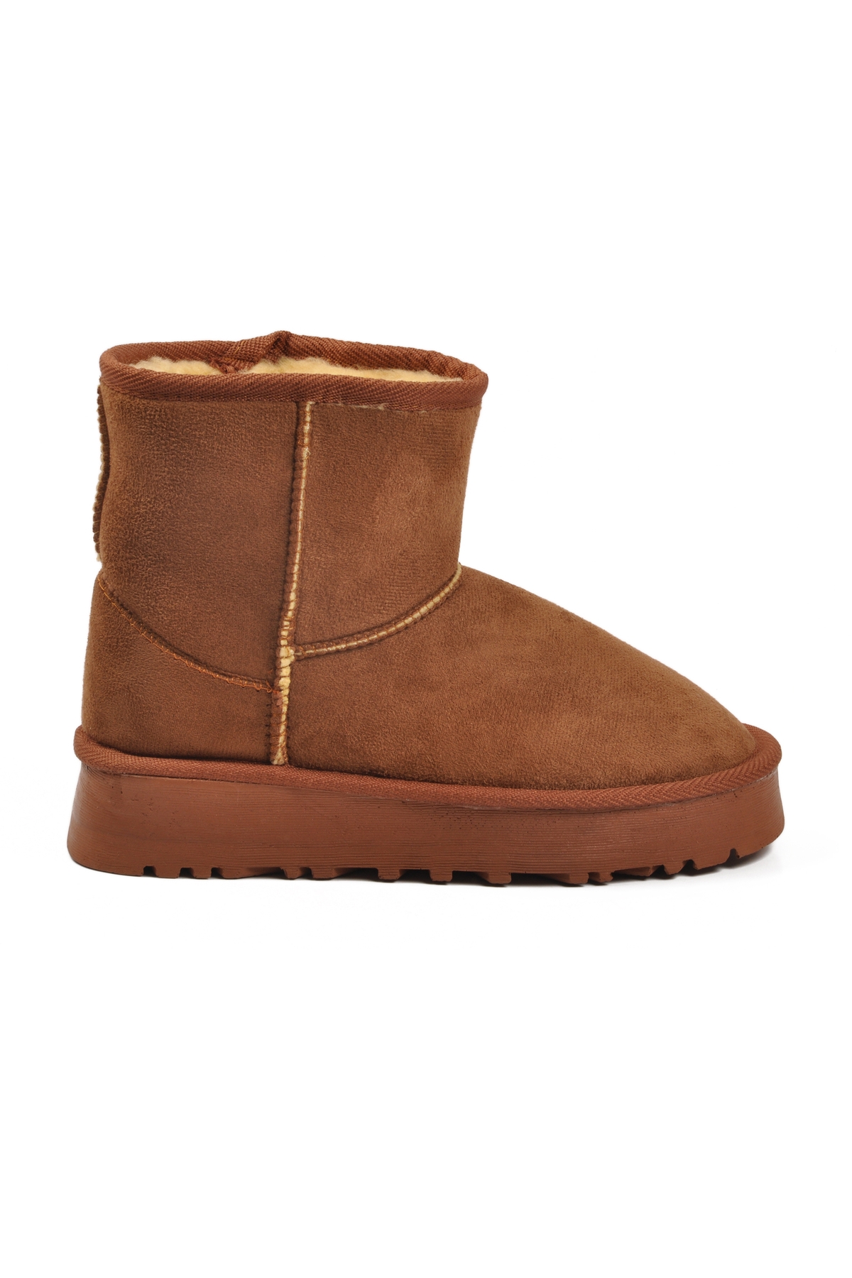 Taba Süet İçi Kürklü Soğuğa Dirençli Kaymaz Kadın Bot 696081 Z - Görsel 3