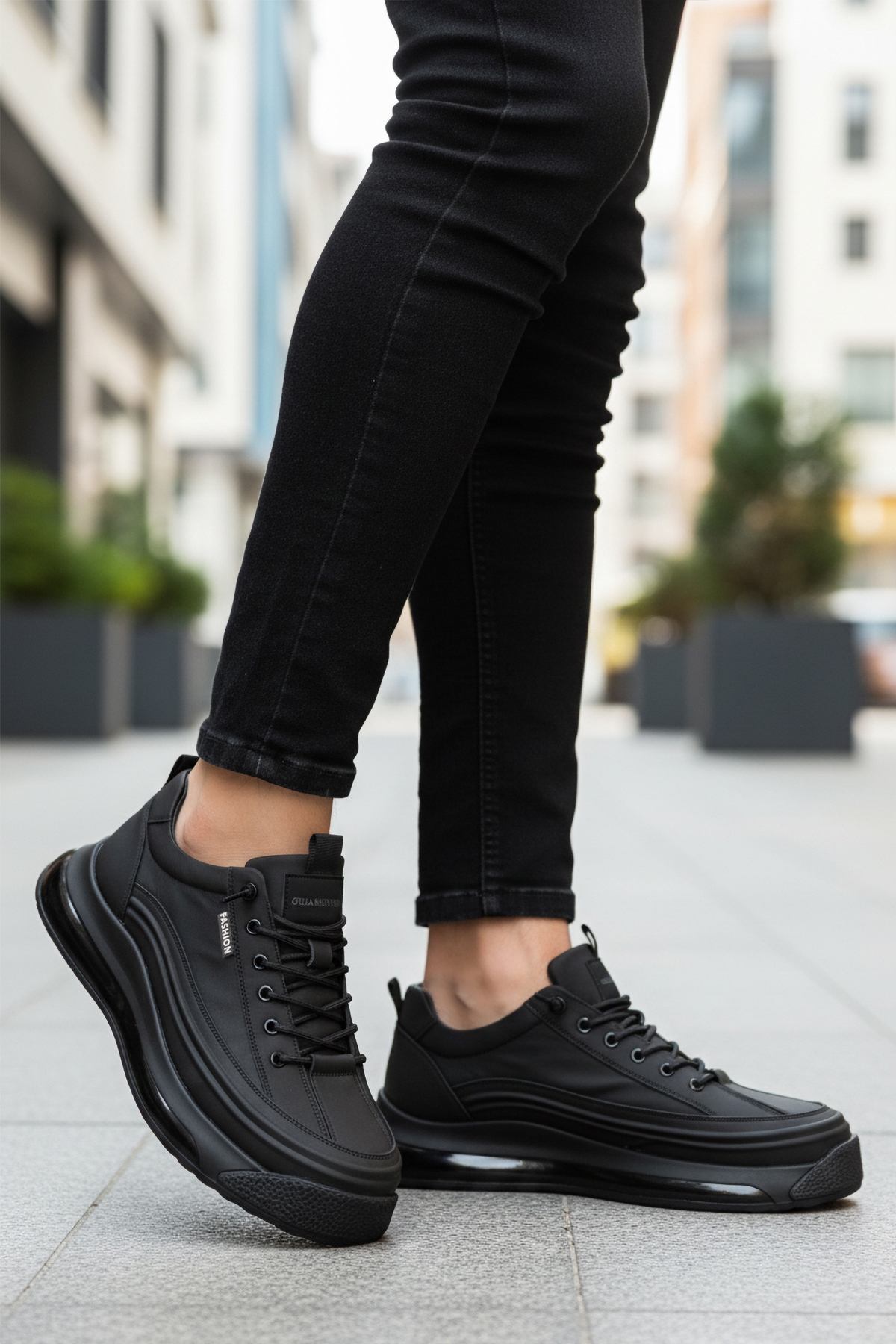 Siyah Hakiki Deri Erkek Casual Ayakkabı 24K500-1 M - Görsel 4