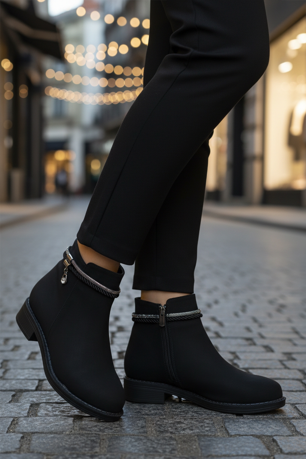 Siyah Zümrüt Fermuarlı Kaymaz Bot 325126 Z - Görsel 4