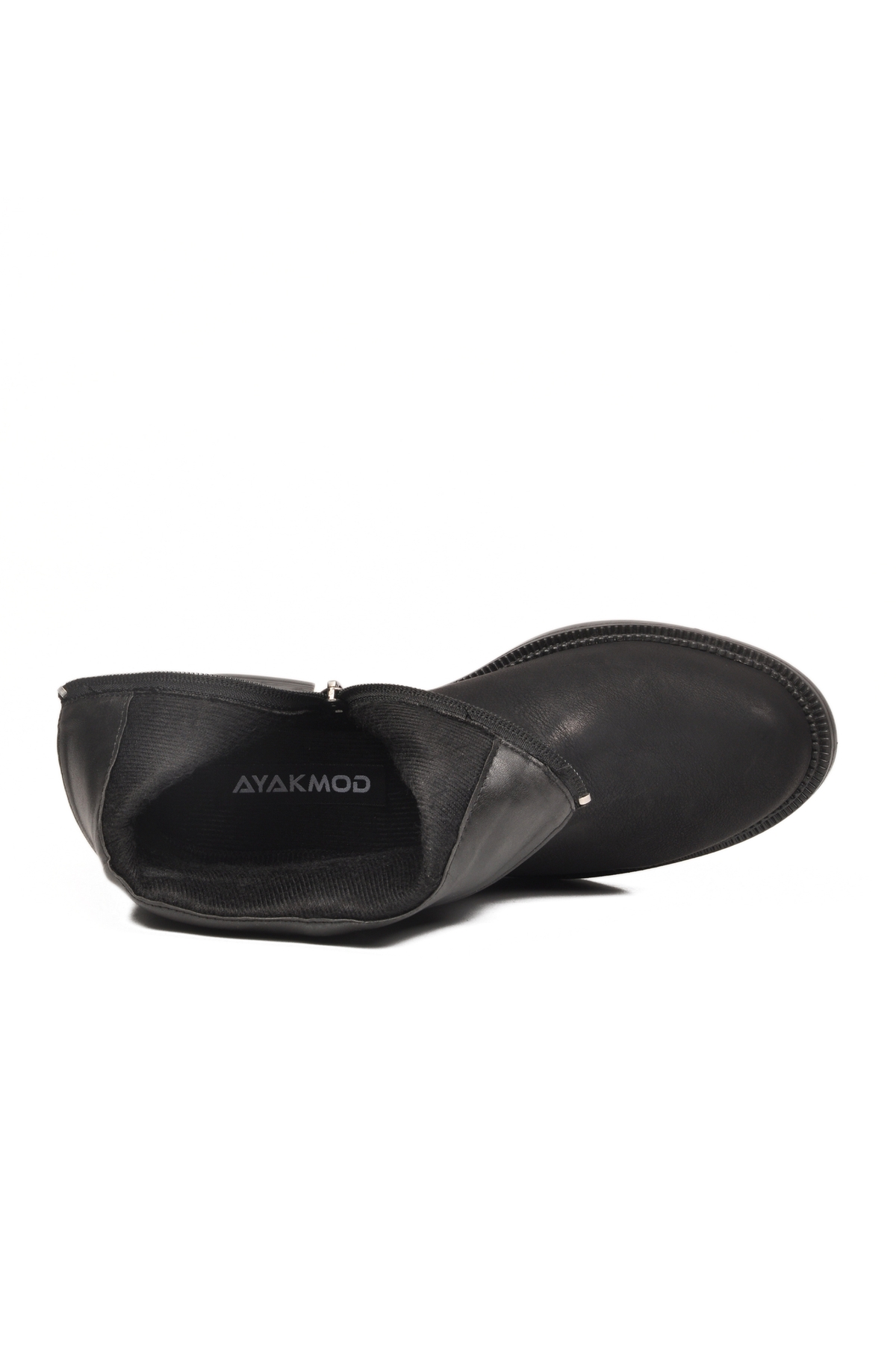 Siyah Zümrüt İçi Kürklü Fermuarlı Kaymaz Kadın Bot 636182 Z - Görsel 5