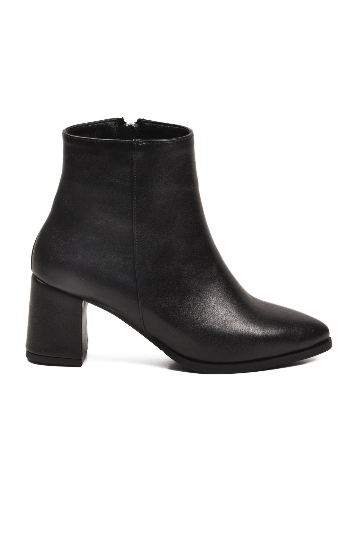 Siyah Cilt Fermuarlı Polarlı Kaymaz Kadın Topuklu Bot 343126 Z - Görsel 3