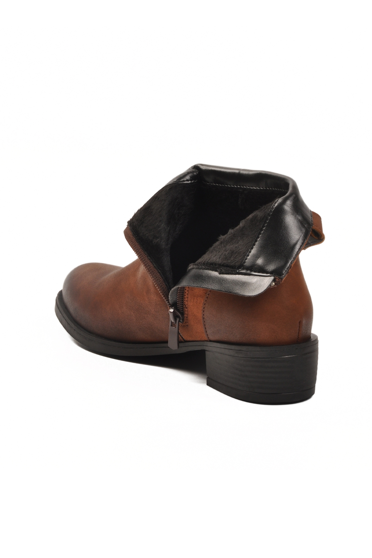 Taba Zümrüt İçi Kürklü Fermuarlı Kaymaz Kadın Bot 547819 Z - Görsel 5