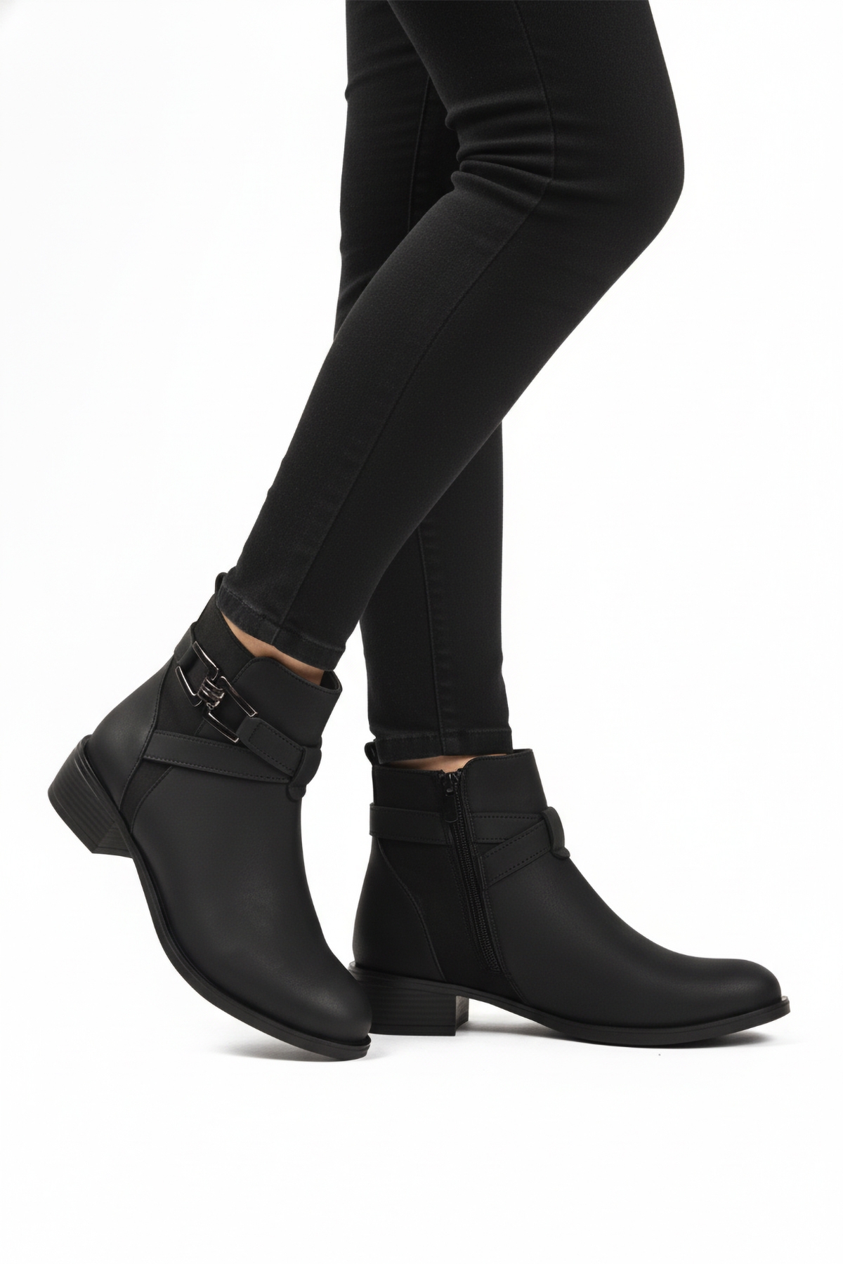 Siyah Zümrüt İçi Kürklü Fermuarlı Kaymaz Kadın Bot 547819 Z - Görsel 2