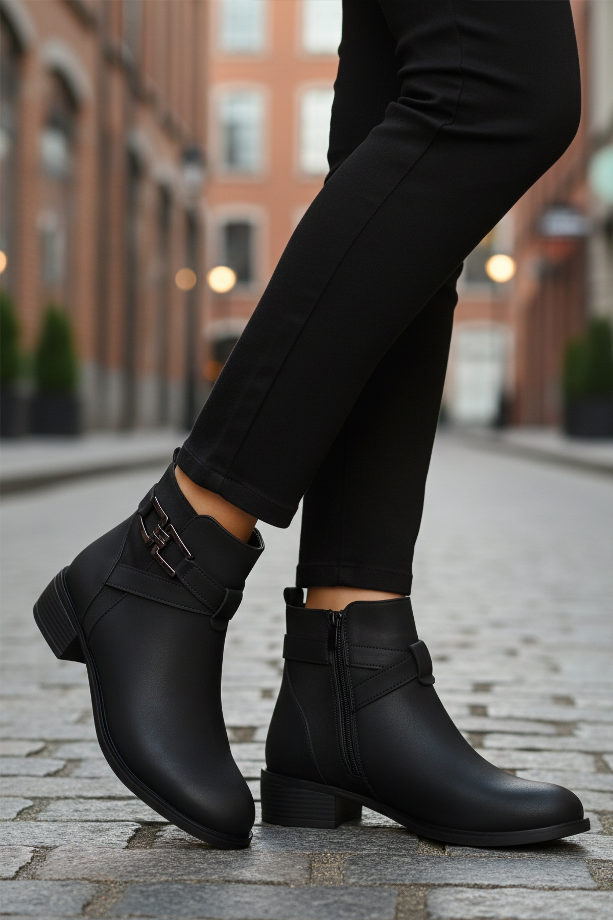 Siyah Zümrüt İçi Kürklü Fermuarlı Kaymaz Kadın Bot 547819 Z - Görsel 4