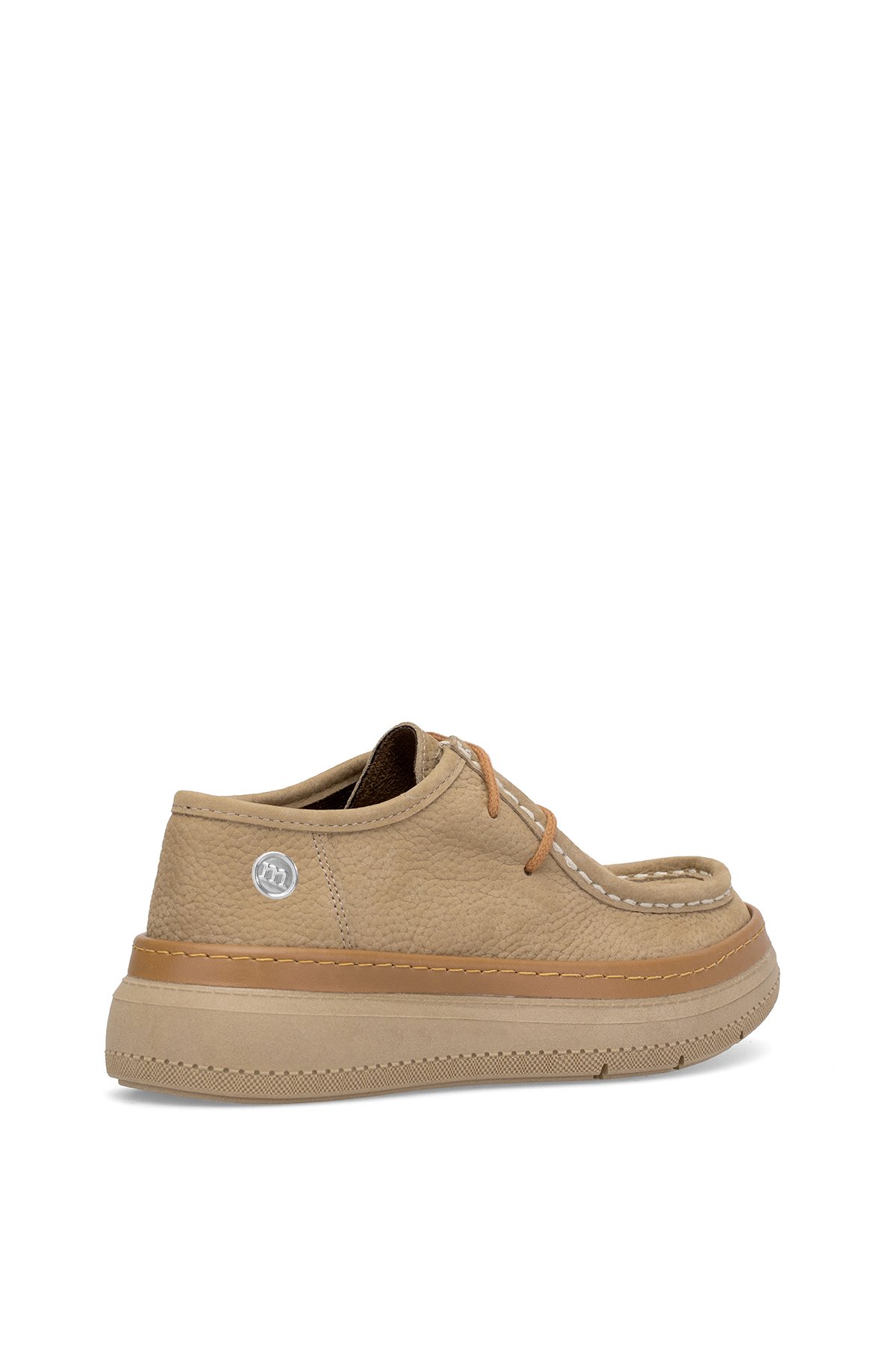 D25KA-7025 Kadın Hakiki Nubuk Deri Casual Ayakkabı Bej - Görsel 5