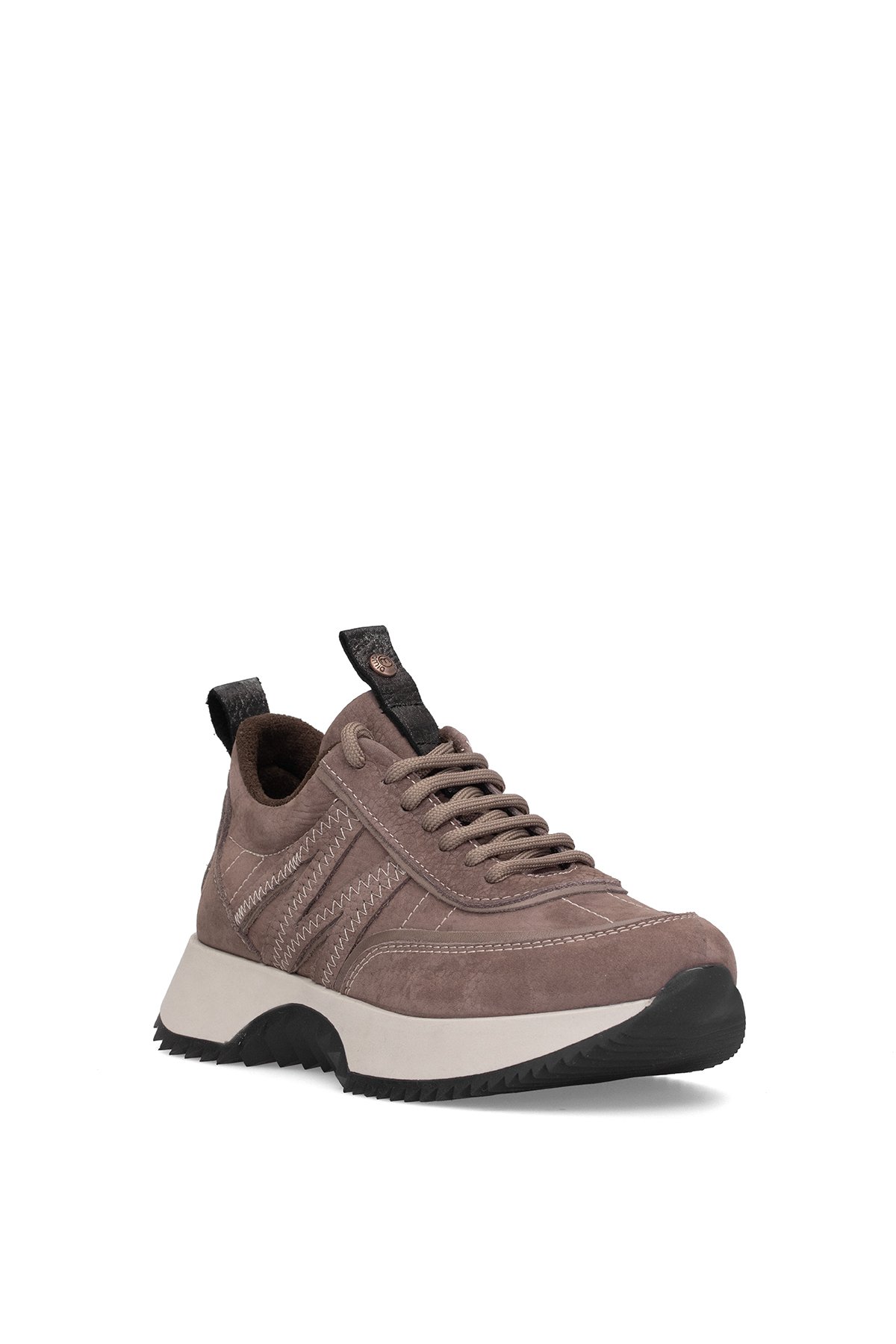 D25KA-3700 Kadın Hakiki Nubuk Deri Casual Ayakkabı Vizon - Görsel 3