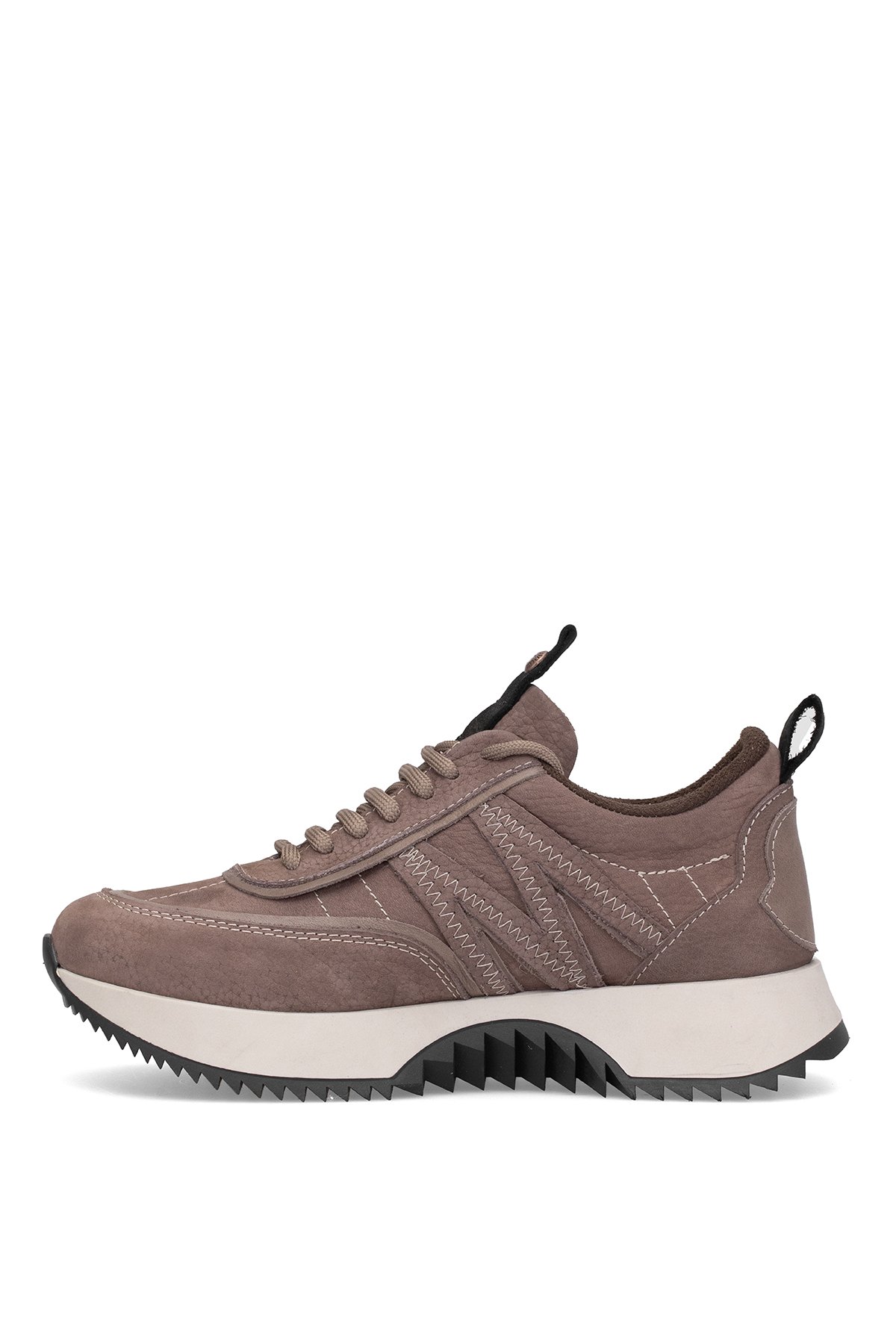 D25KA-3700 Kadın Hakiki Nubuk Deri Casual Ayakkabı Vizon - Görsel 4