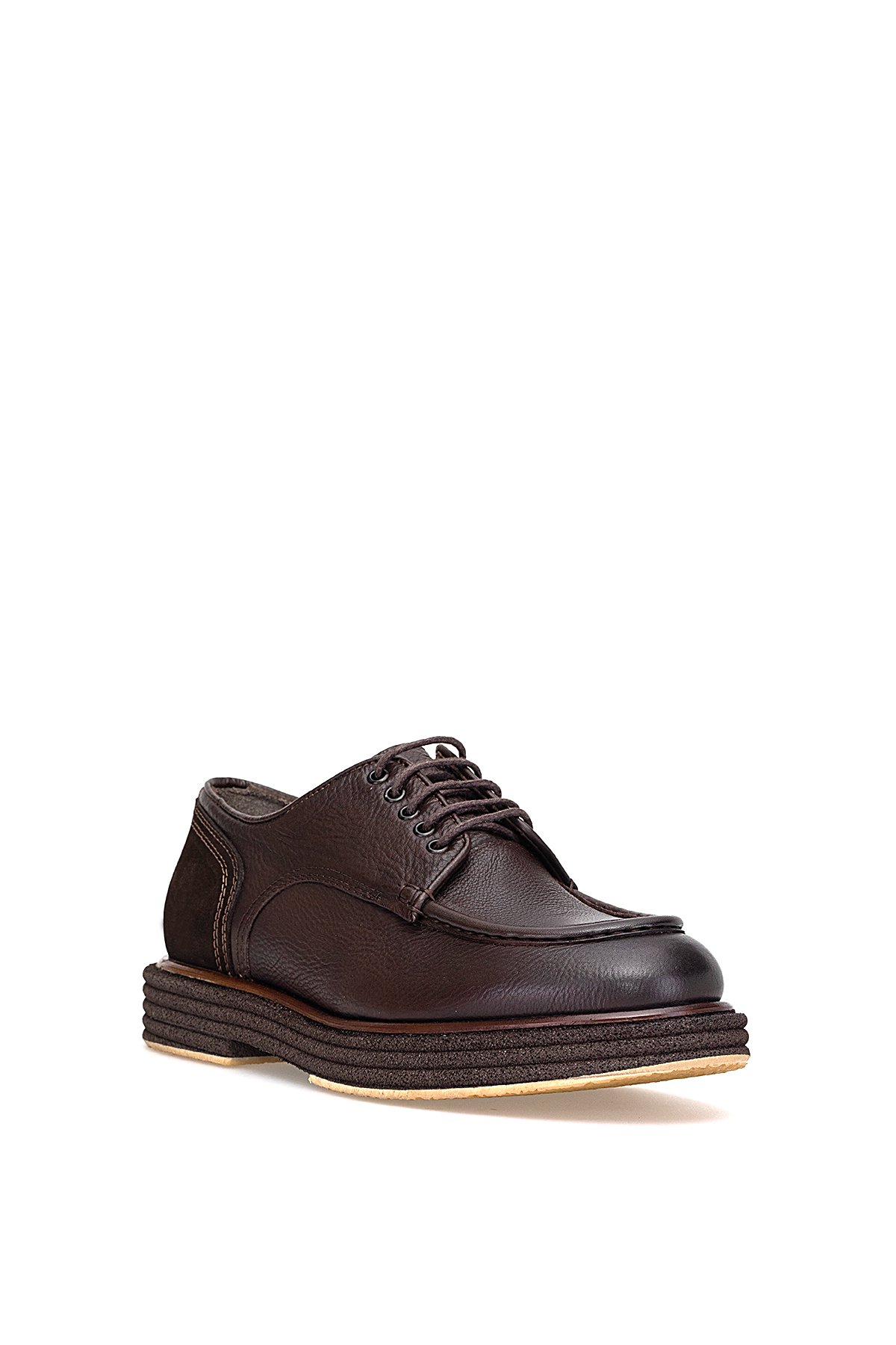 152-22328 Erkek Hakiki Deri Casual Ayakkabı Kahverengi - Görsel 3